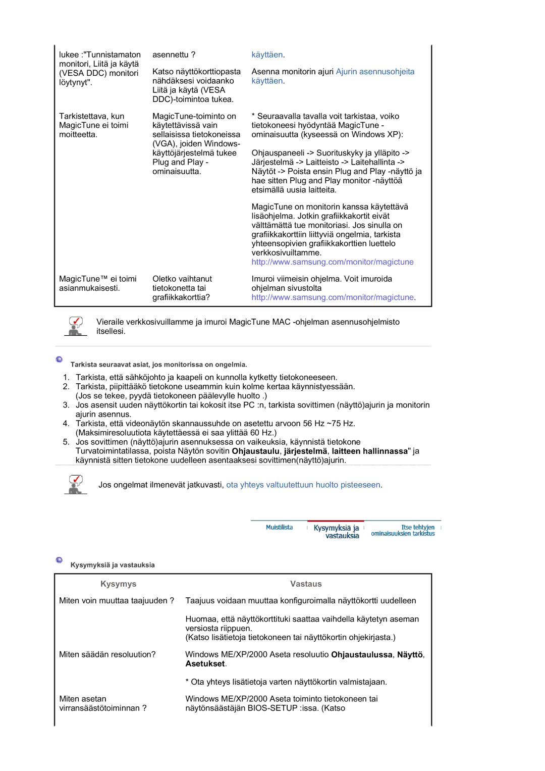 Samsung LS21DPWASQ/EDC manual Käyttäen, Asetukset 