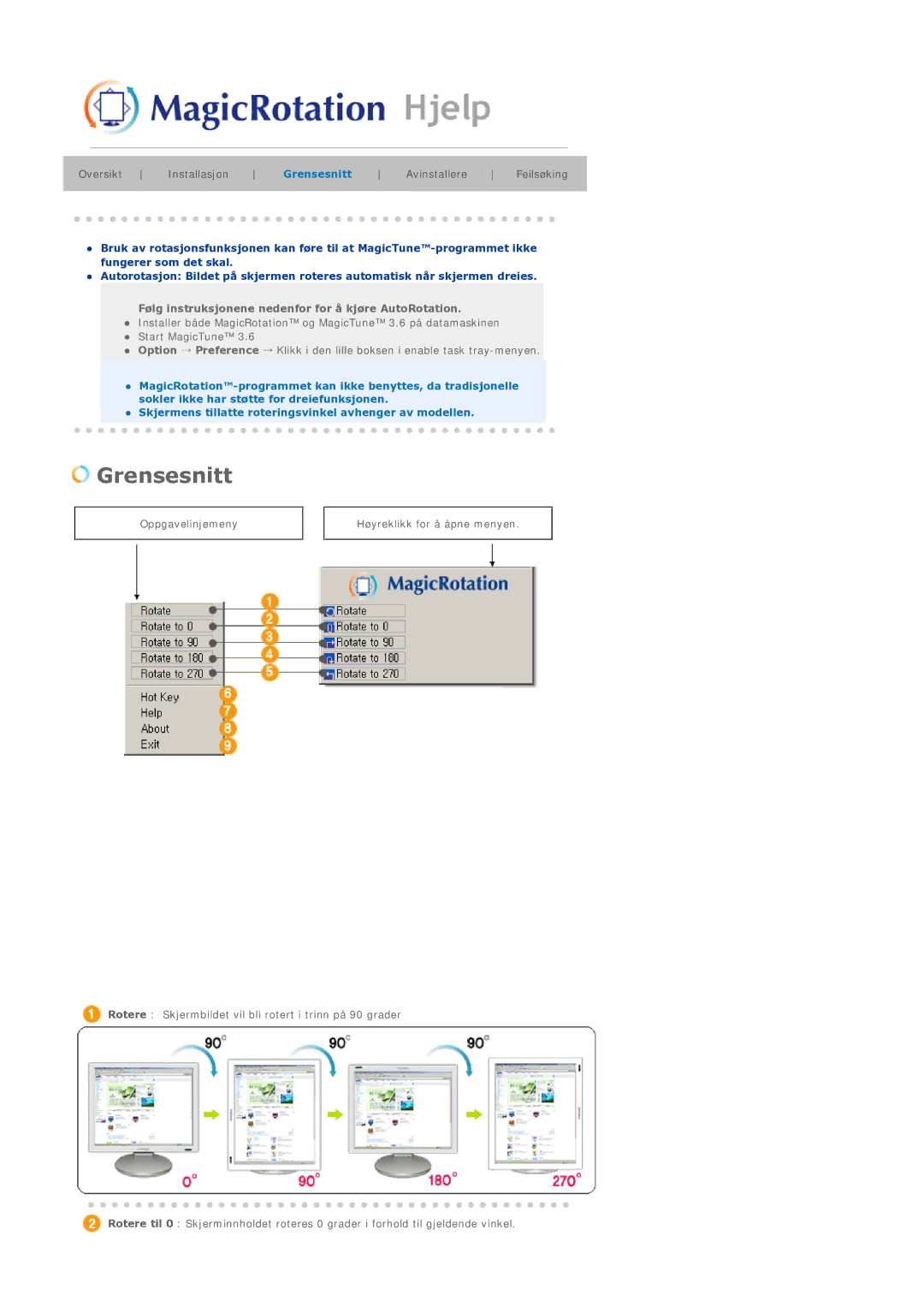 Samsung LS21DPWASQ/EDC manual Grensesnitt 