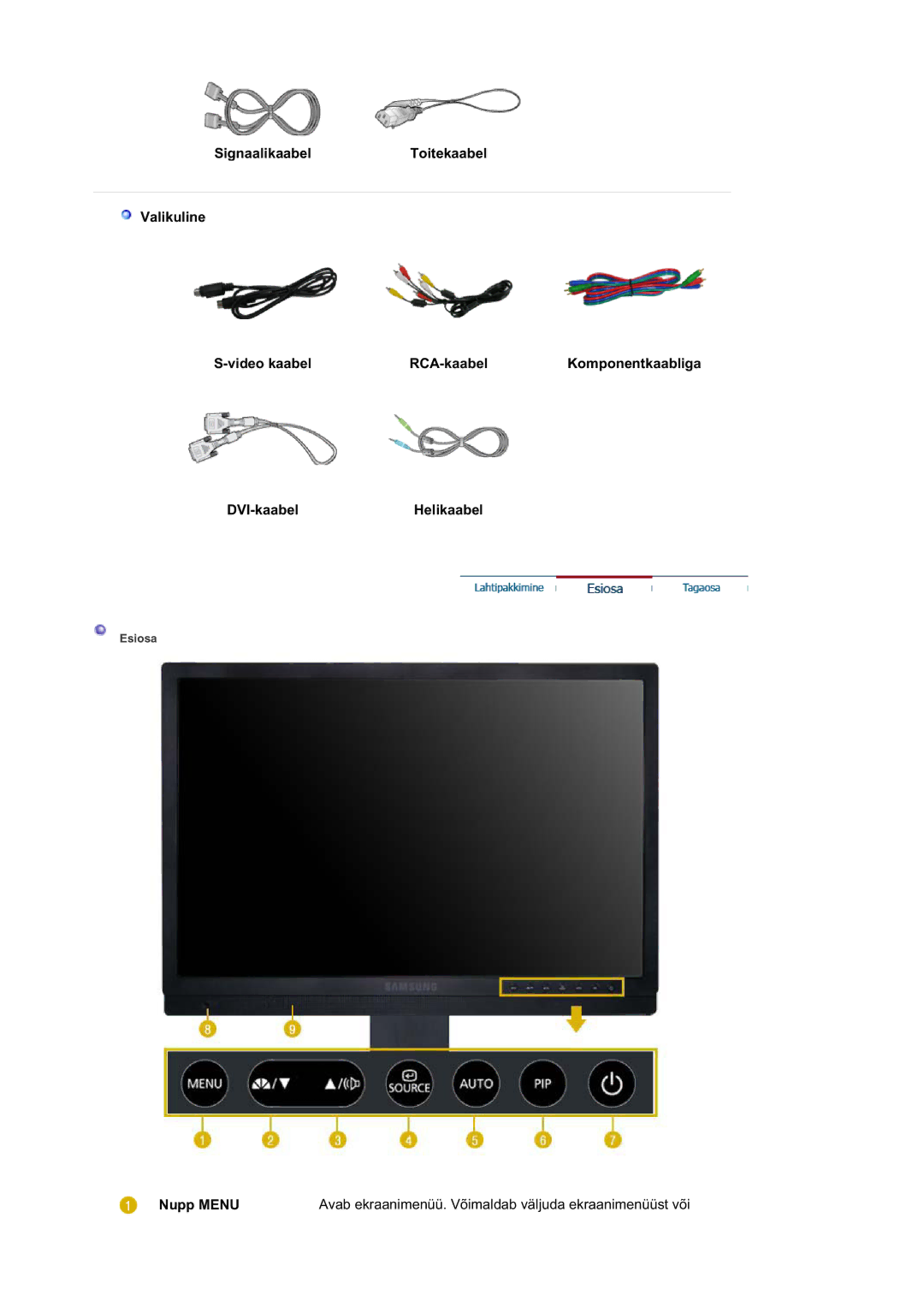 Samsung LS21DPWASQ/EDC manual Nupp Menu 