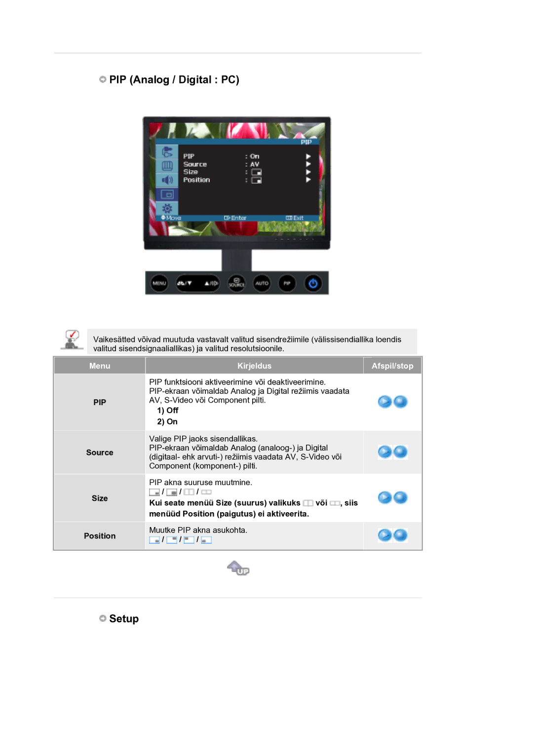 Samsung LS21DPWASQ/EDC manual Source Size Position, Off 