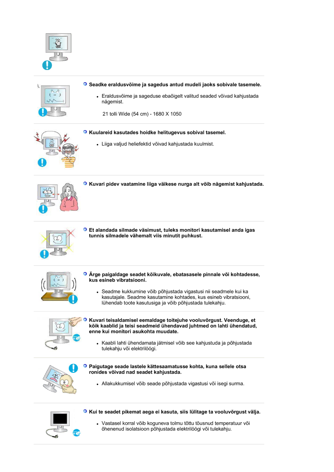 Samsung LS21DPWASQ/EDC manual Kuulareid kasutades hoidke helitugevus sobival tasemel 