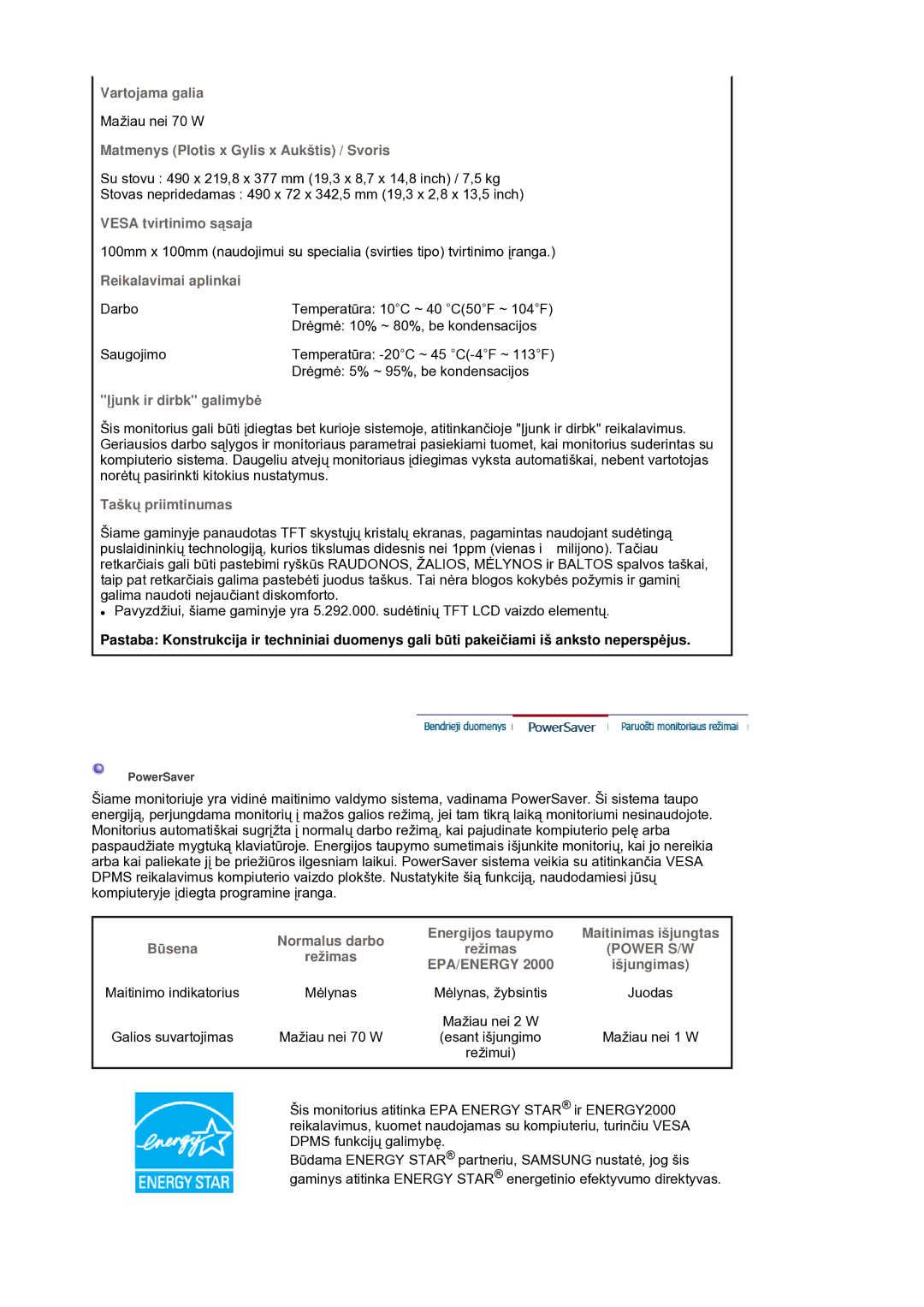 Samsung LS21DPWASQ/EDC manual Power S/W 