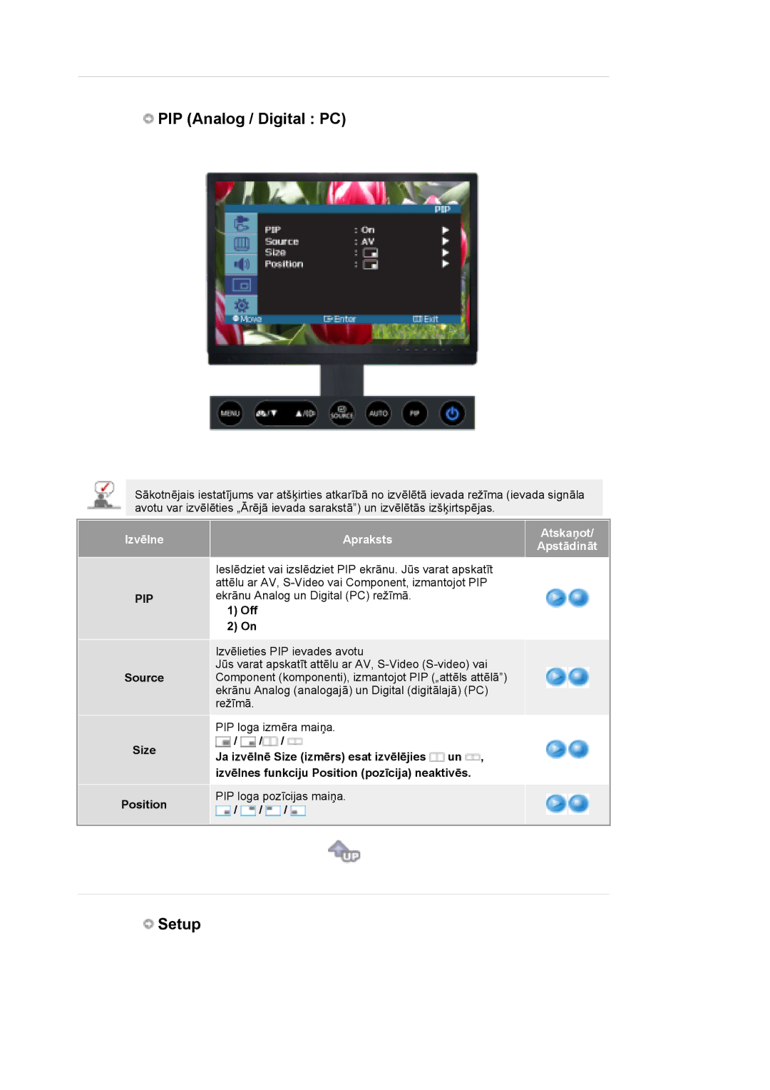 Samsung LS21DPWASQ/EDC manual Source Size Position, Off 