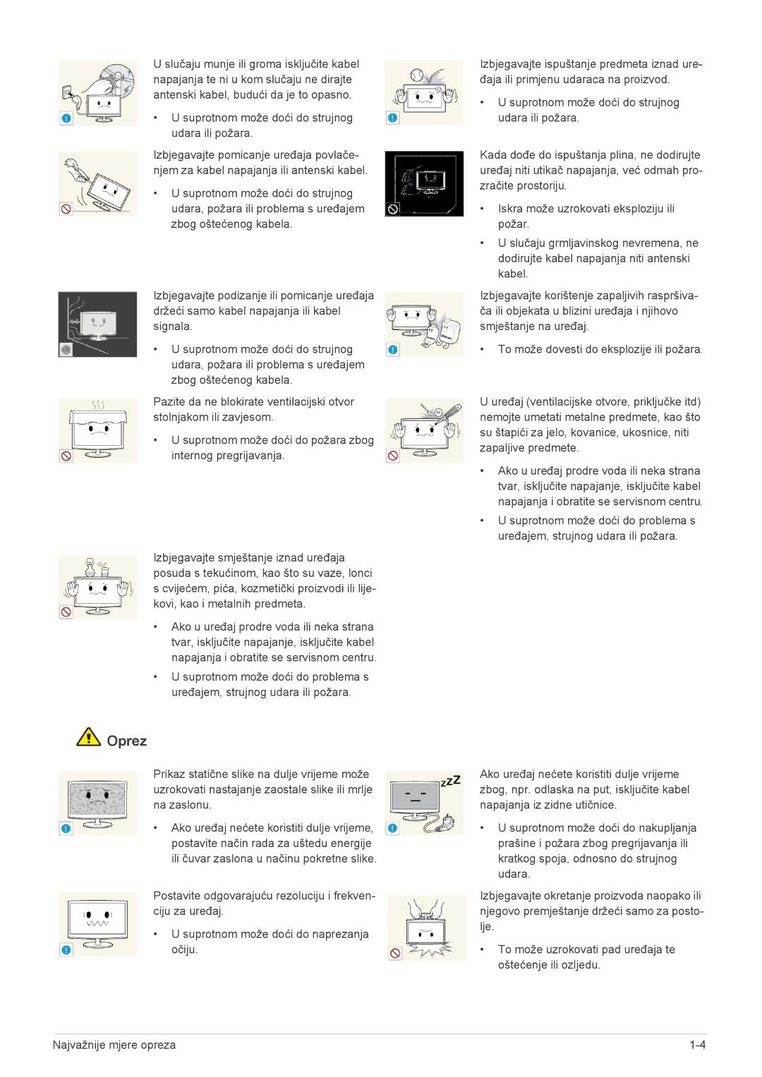 Samsung LS22A200BST/EN manual Oprez 