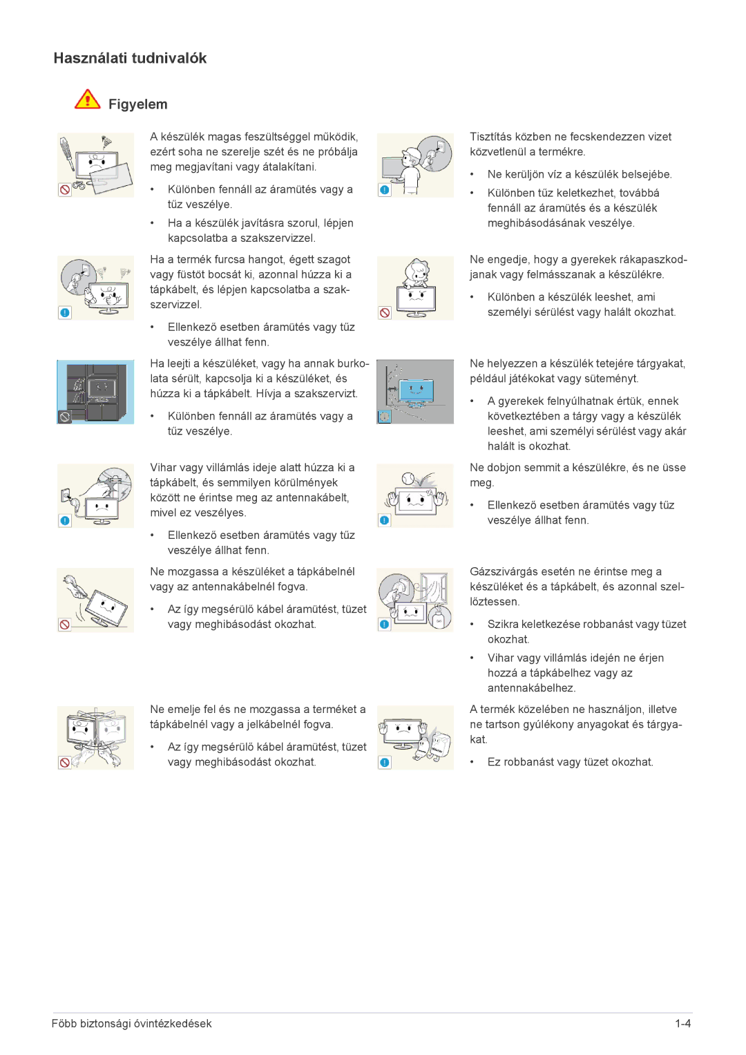 Samsung LS22A300HSZ/EN, LS24A300HSZ/EN, LS22A300HS/EN manual Használati tudnivalók 