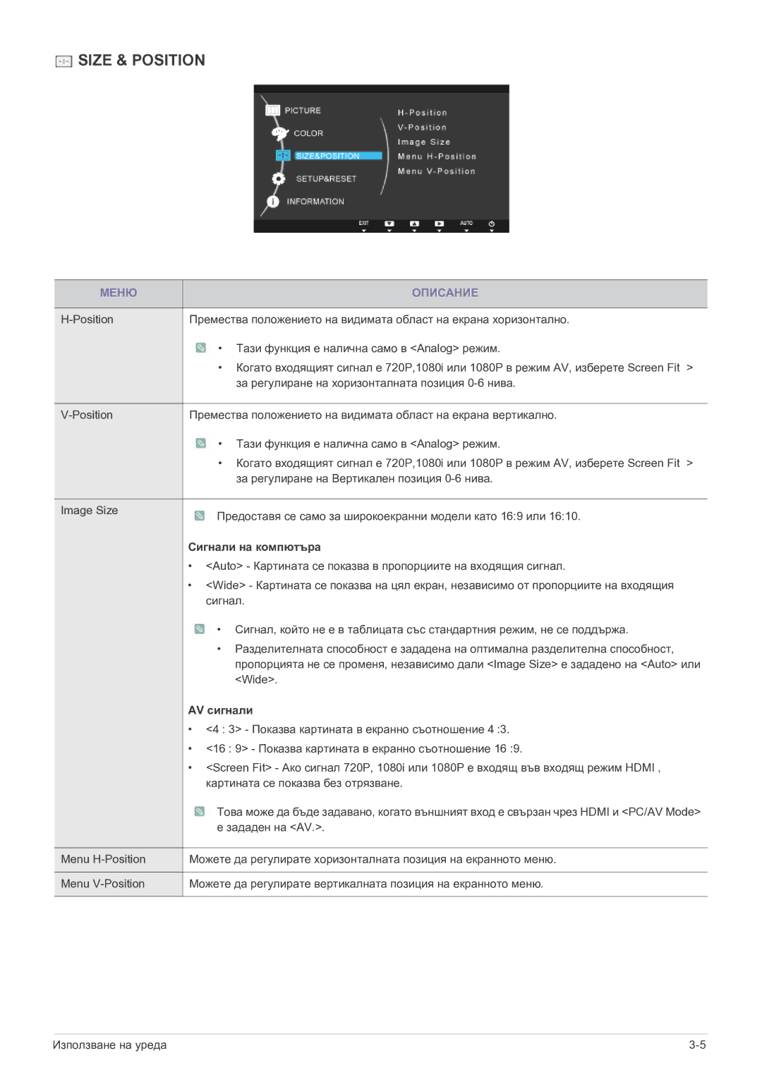 Samsung LS24A300HSZ/EN, LS22A300HSZ/EN manual Сигнали на компютъра, AV сигнали 