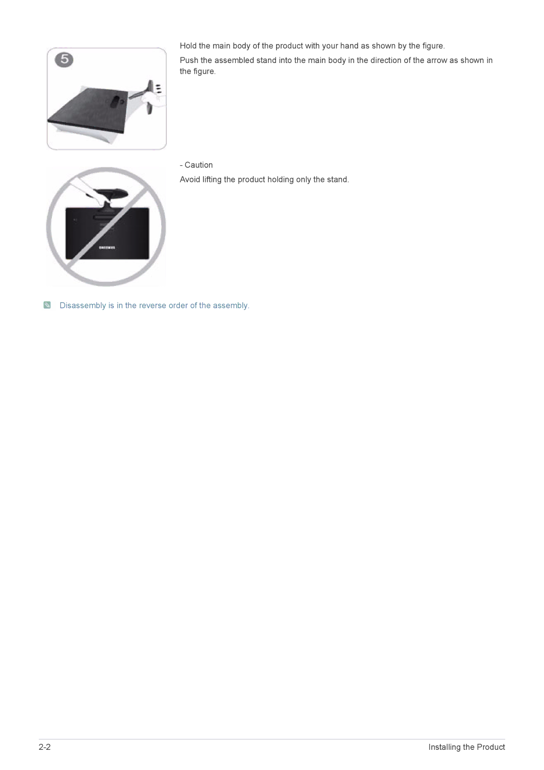 Samsung LS22A350NS/CI, LS23A350NS/CI manual Disassembly is in the reverse order of the assembly 