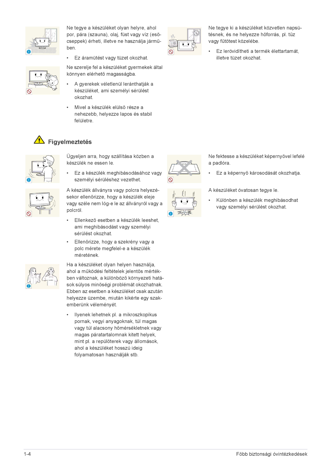 Samsung LS22A460BSU/EN manual Figyelmeztetés 