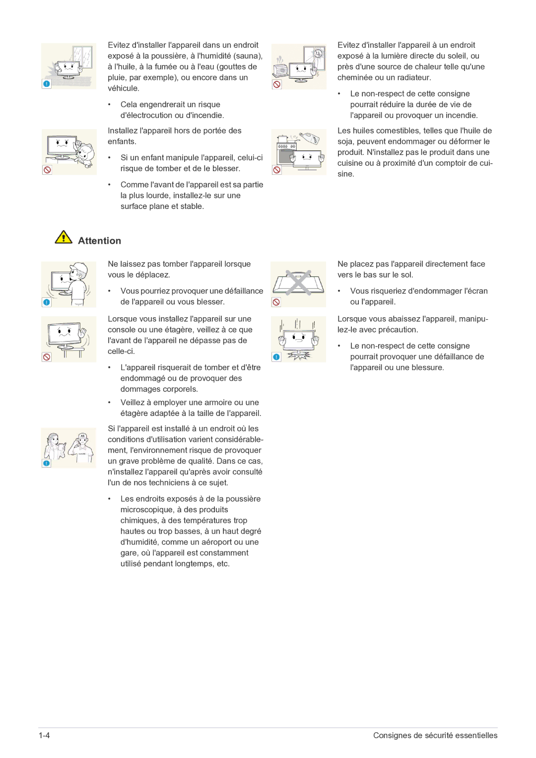 Samsung LS22B150NS/EN, LS19B150NS/EN manual Consignes de sécurité essentielles 