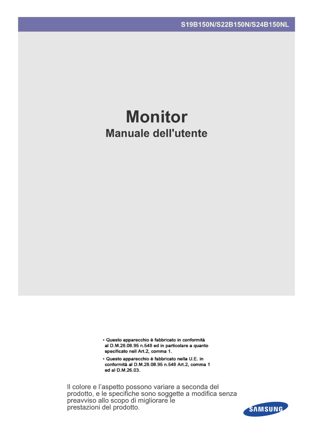 Samsung LS19B150NS/EN, LS22B150NS/EN manual Moniteur 