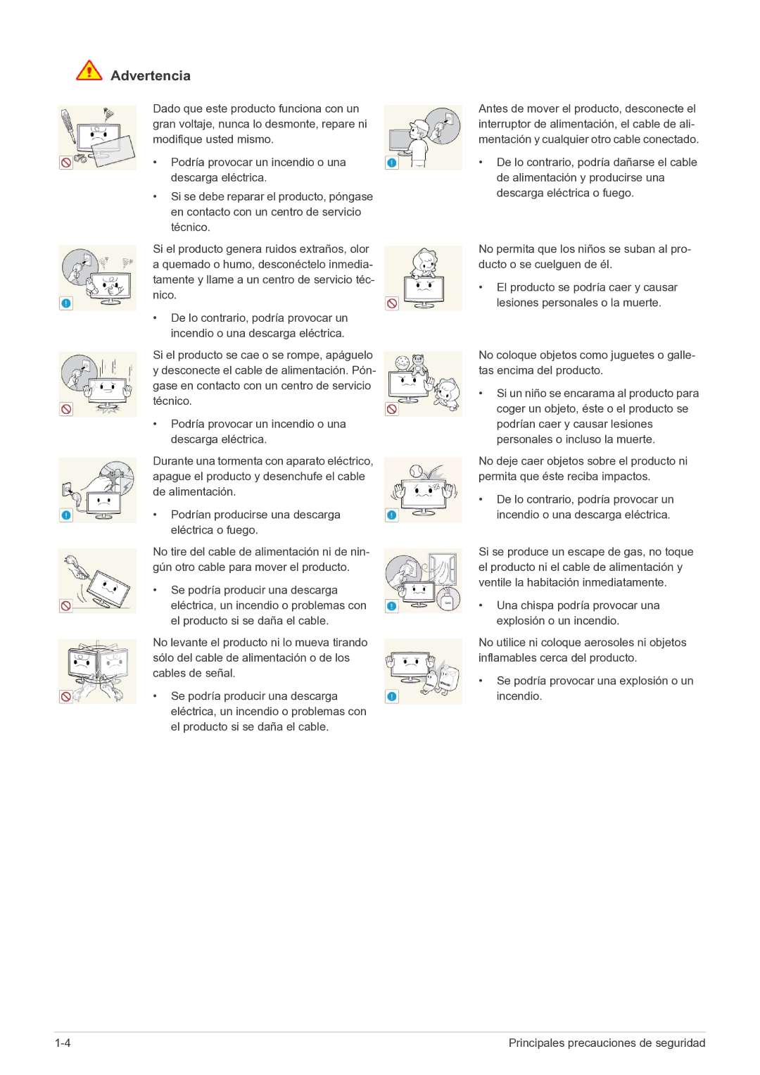 Samsung LS22B150NS/EN, LS19B150NS/EN manual Advertencia 