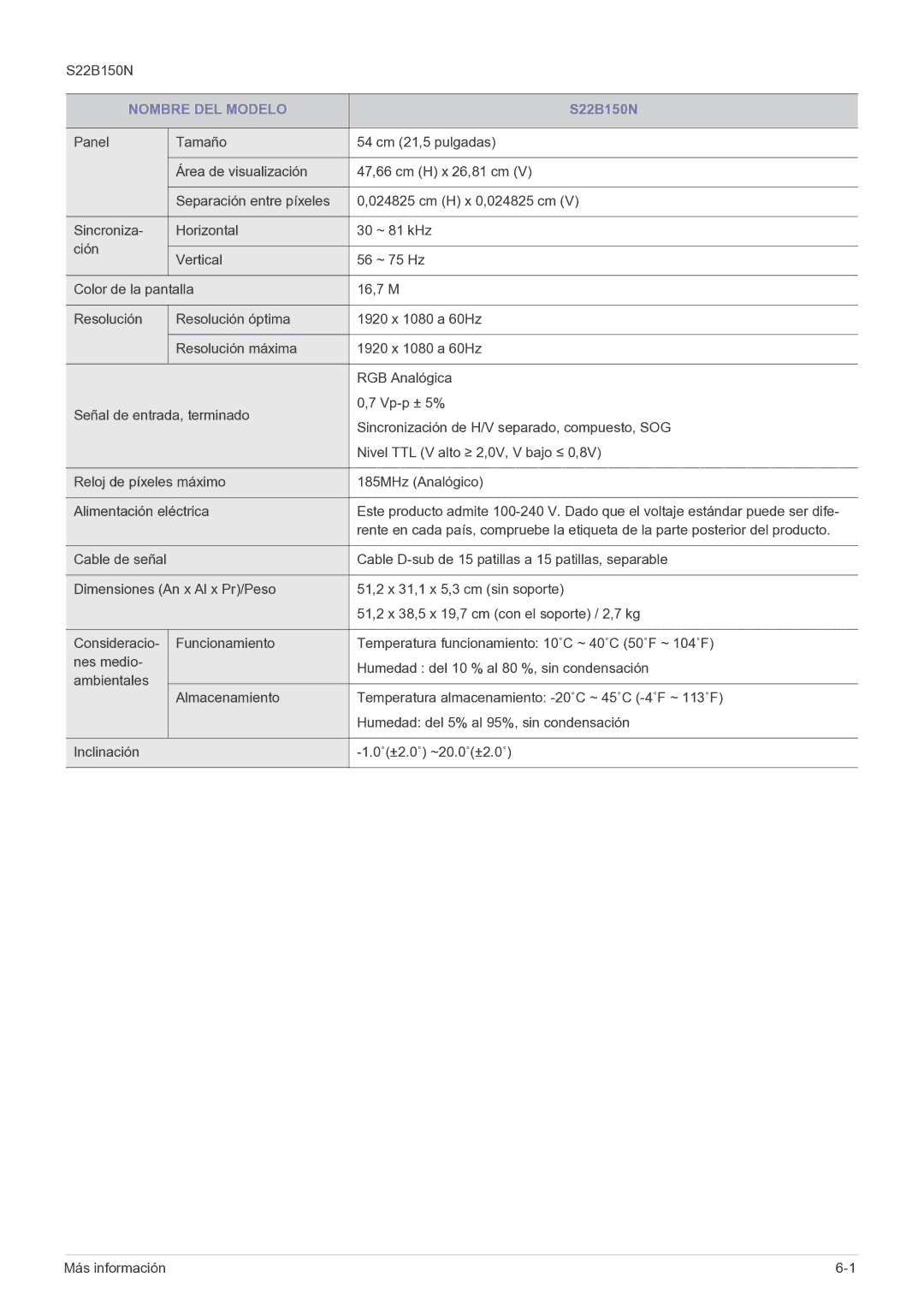 Samsung LS19B150NS/EN, LS22B150NS/EN manual 