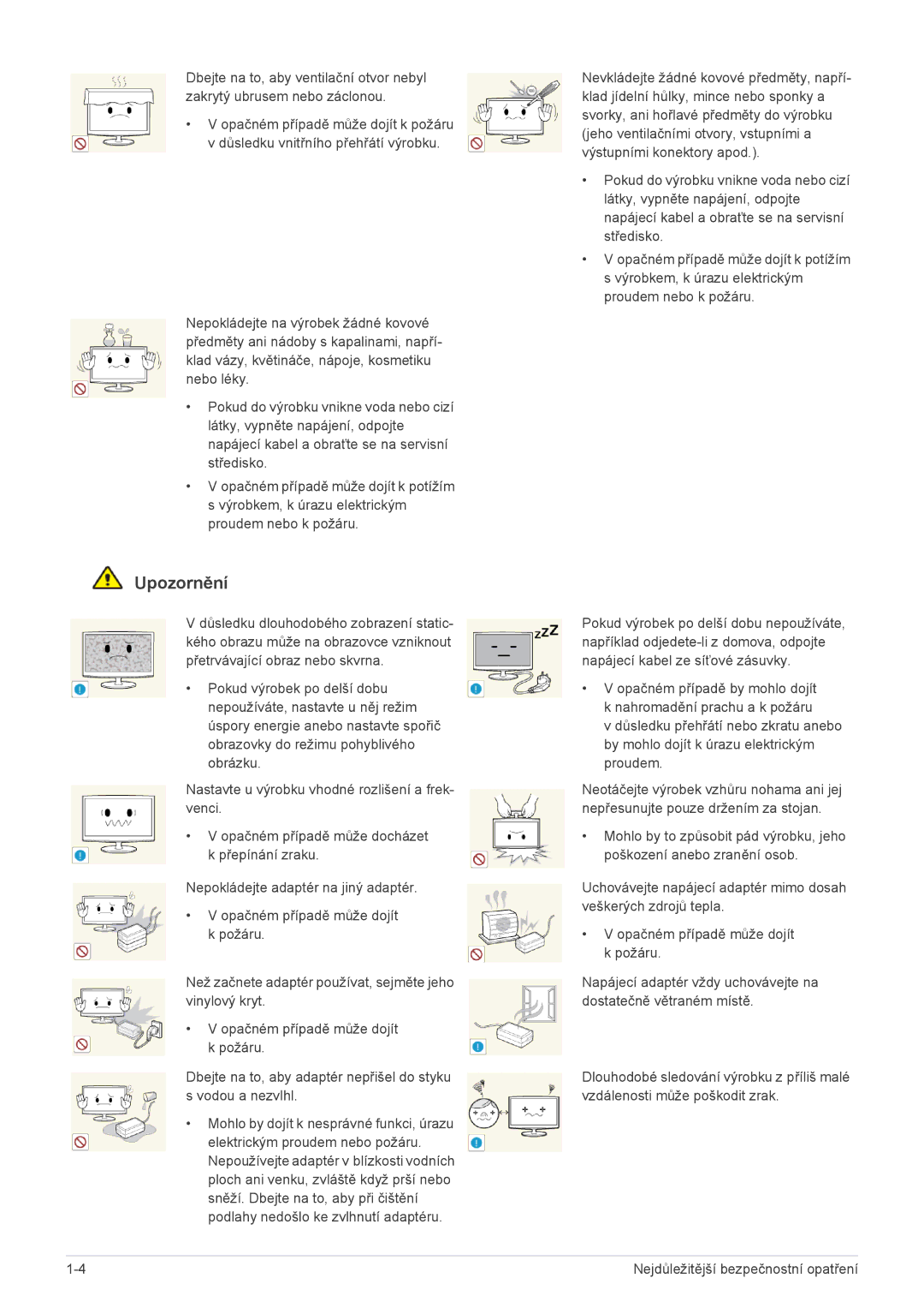 Samsung LS22B150NS/EN, LS19B150NS/EN manual Upozornění 