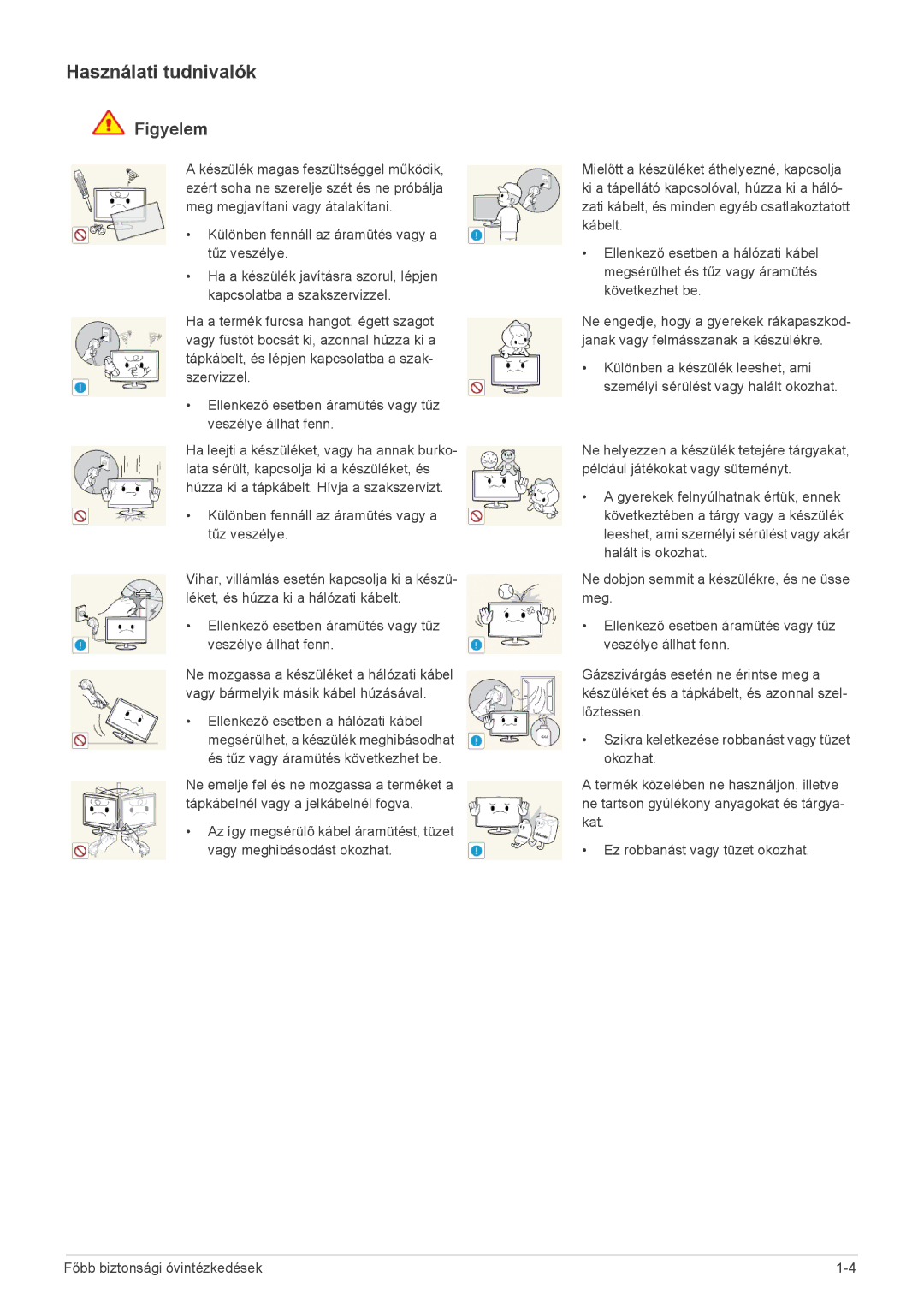 Samsung LS20B300NS/EN, LS22B300HS/EN, LS23B300BS/EN, LS19B300NS/EN, LS22B300BS/EN, LS23B300HS/EN manual Használati tudnivalók 