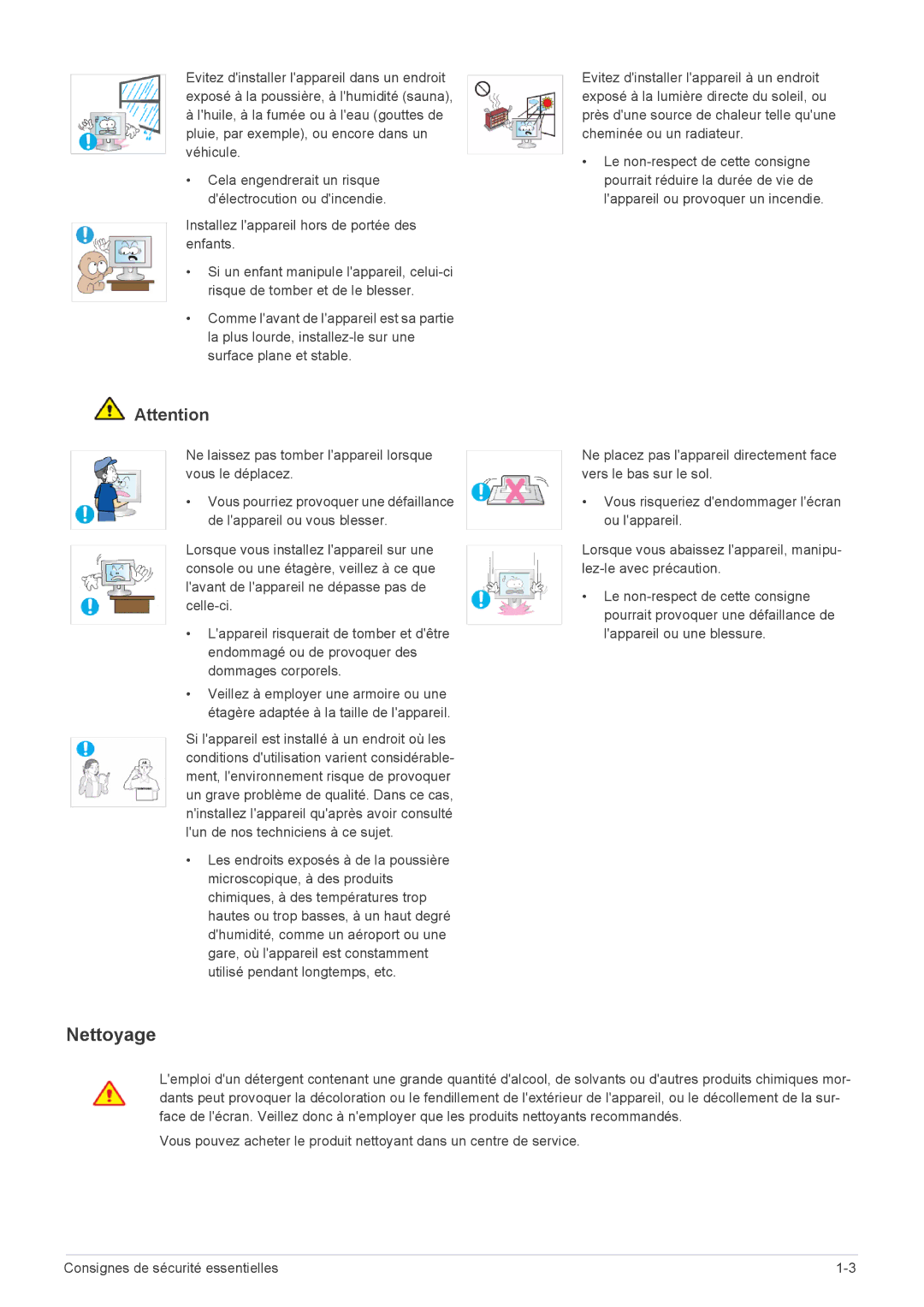 Samsung LS23B3UVMN/EN, LS22B3UVMN/EN, LS20B3UVMN/EN, LS22B3UVME/EN manual Nettoyage 