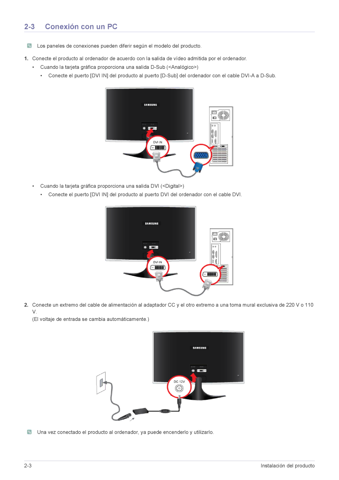 Samsung LS23B3UVMV/ZA, LS22B3UVMN/EN, LS20B3UVMN/EN, LS23B3UVMN/EN, LS20B3UVMV/ZA manual Conexión con un PC 