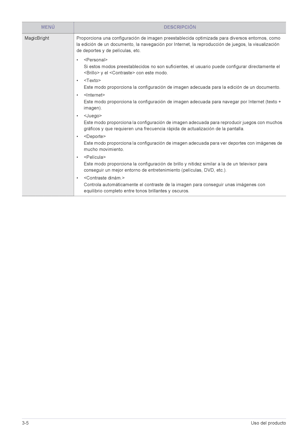 Samsung LS23B3UVMV/ZA, LS22B3UVMN/EN, LS20B3UVMN/EN, LS23B3UVMN/EN, LS20B3UVMV/ZA manual De deportes y de películas, etc 