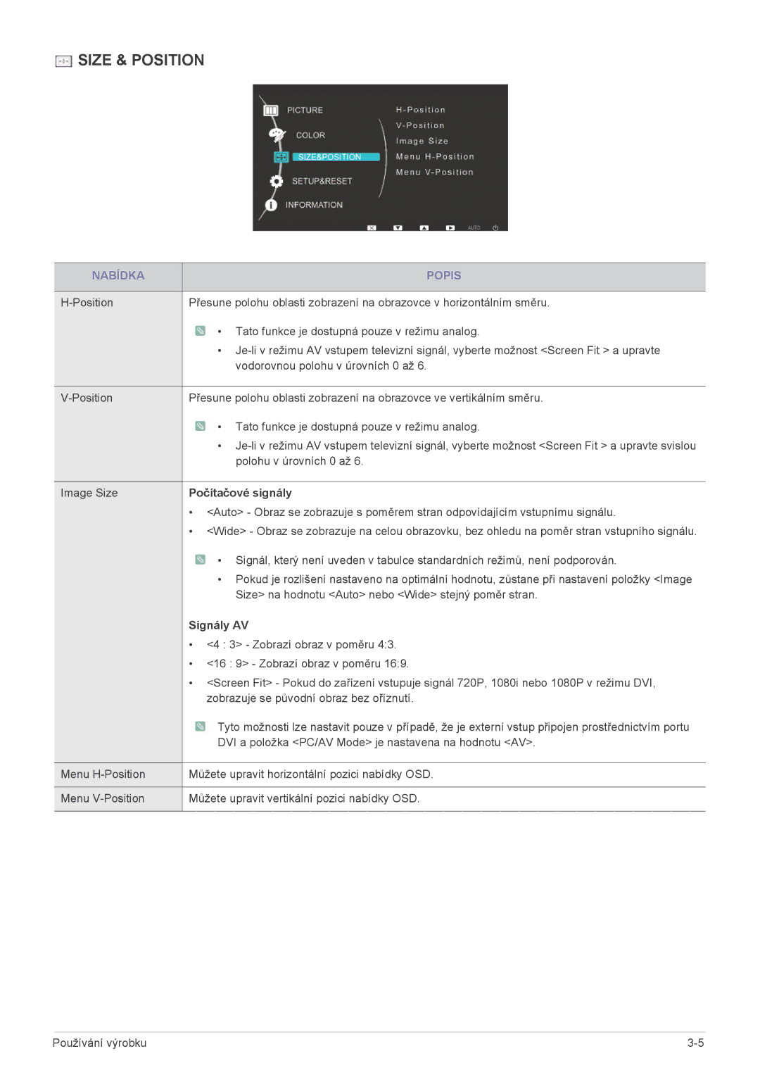 Samsung LS23B3UVMN/EN, LS22B3UVMN/EN, LS20B3UVMN/EN, LS20B3UVMV/ZA, LS23B3UVMV/ZA manual Počítačové signály, Signály AV 