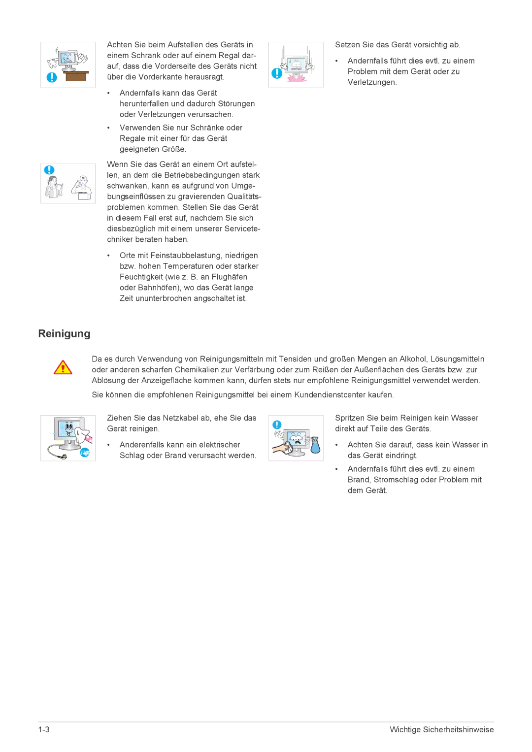 Samsung LS23B3UVMN/EN, LS22B3UVMN/EN, LS20B3UVMN/EN manual Reinigung 