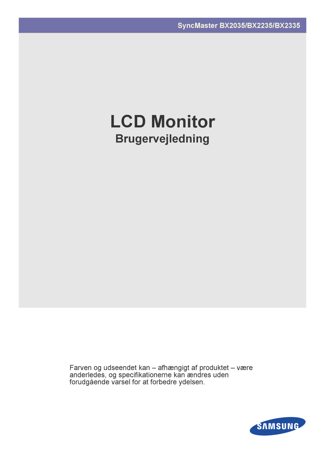 Samsung LS20B3UVMN/EN, LS22B3UVMN/EN, LS23B3UVMN/EN manual LCD Monitor 