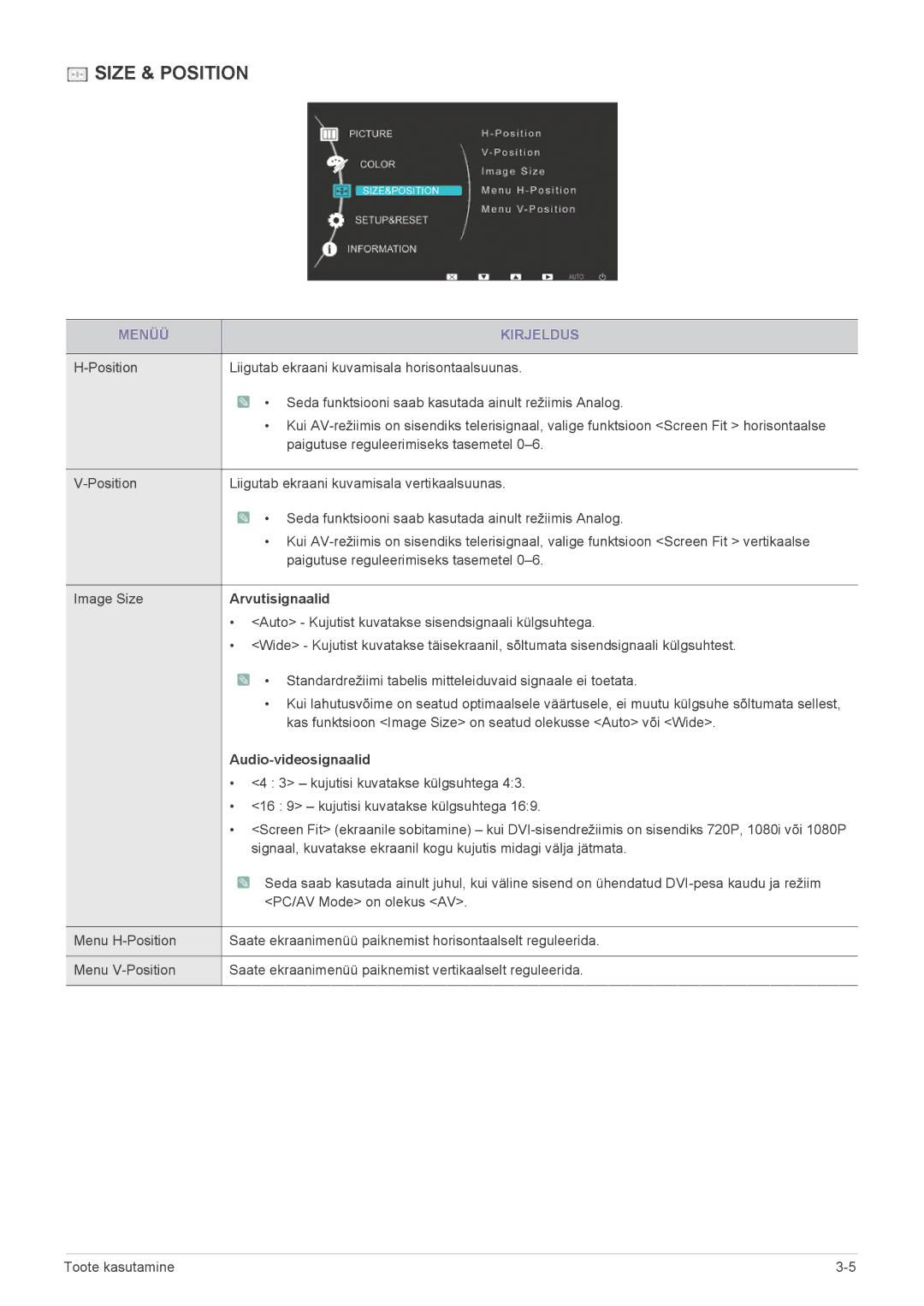 Samsung LS23B3UVMN/EN, LS22B3UVMN/EN manual Arvutisignaalid, Audio-videosignaalid 