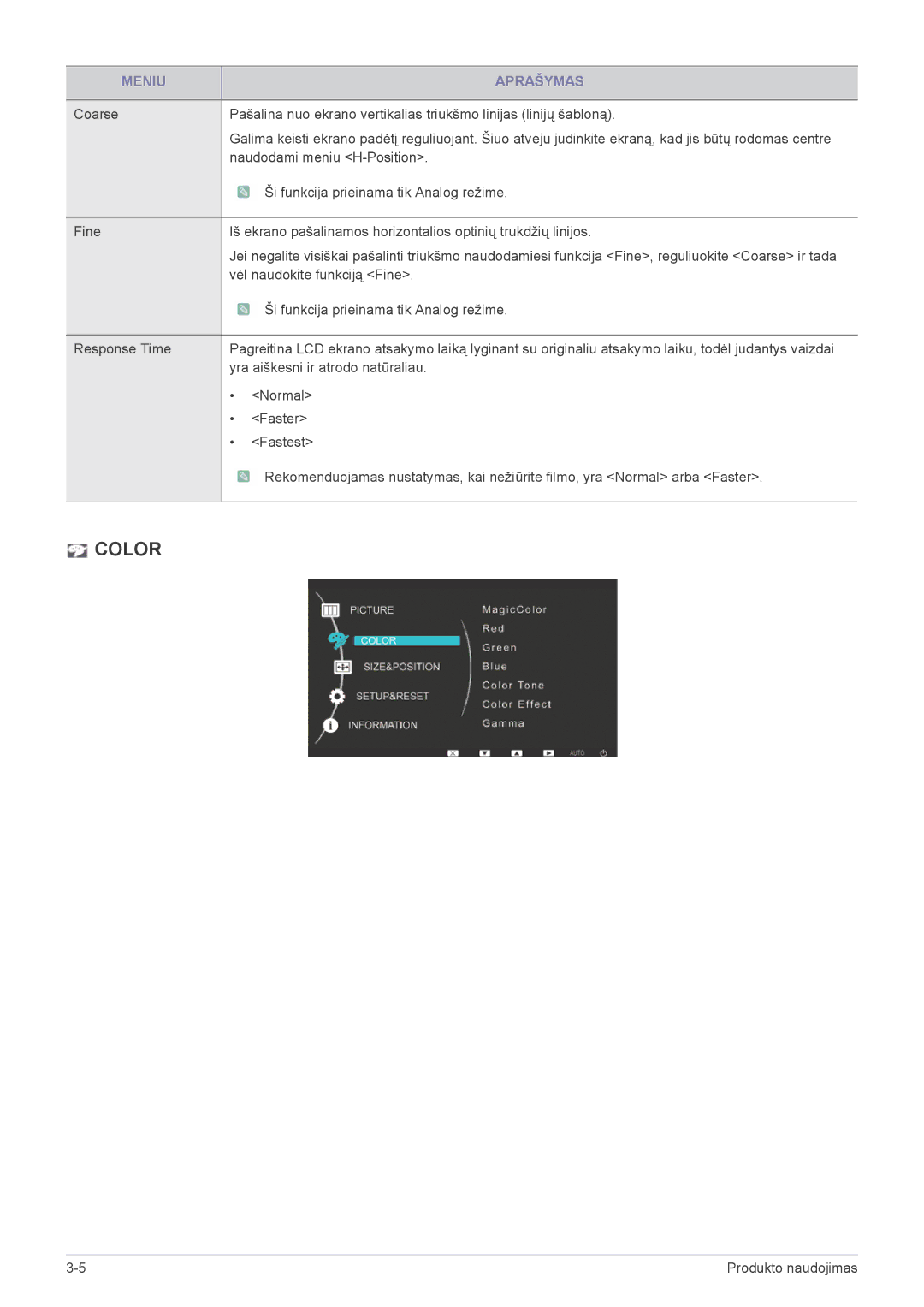 Samsung LS22B3UVMN/EN, LS23B3UVMN/EN manual Color 