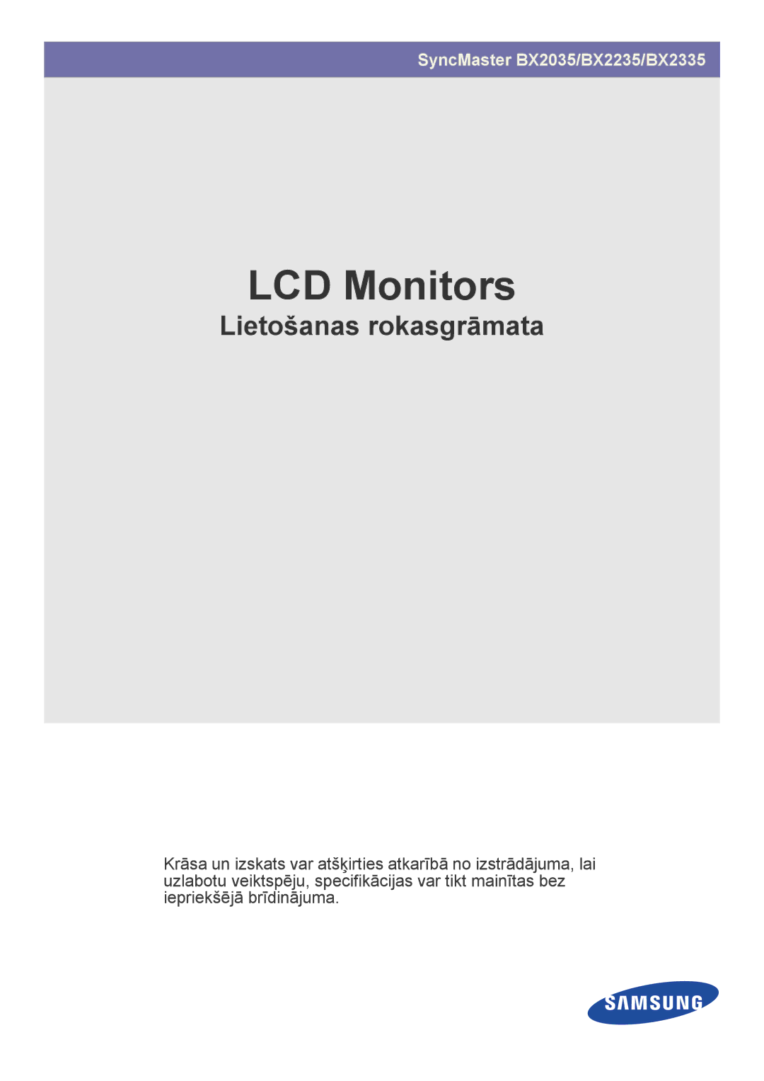 Samsung LS20B3UVMN/EN, LS22B3UVMN/EN, LS23B3UVMN/EN manual LCD-skjerm 