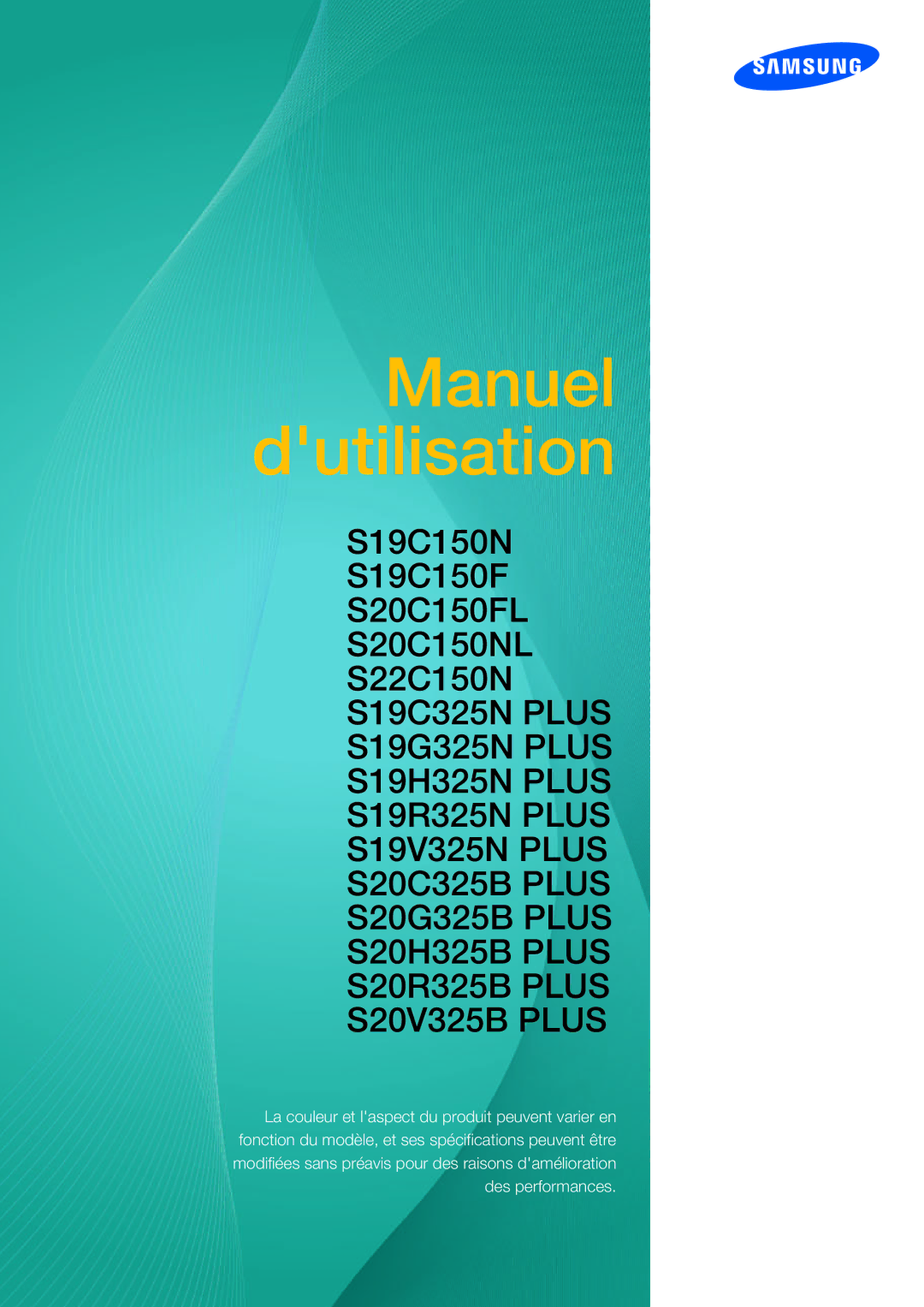 Samsung LS19C150FS/EN, LS22C150NS/EN, LS22B150NS/EN manual Manuel dutilisation 