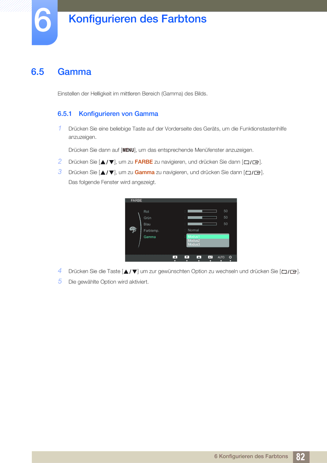 Samsung LS19C150FS/EN, LS22C150NS/EN, LS22B150NS/EN manual Konfigurieren von Gamma 