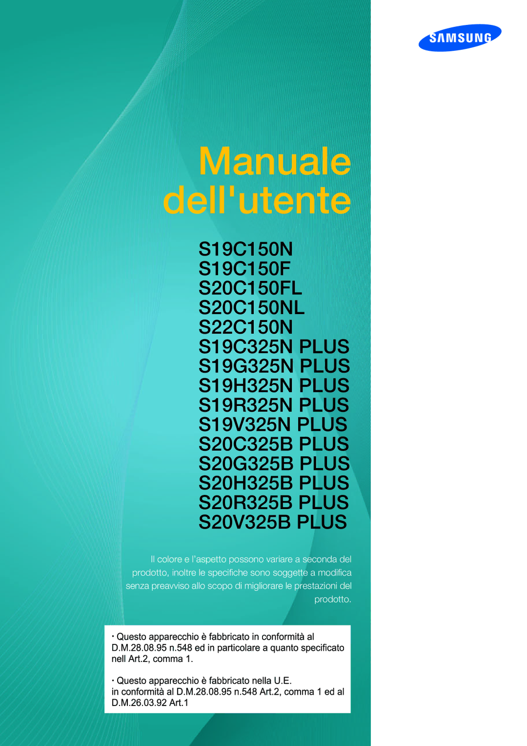 Samsung LS19C150FS/EN, LS22C150NS/EN, LS22B150NS/EN, LS22B150NS/ZR, LS19C150FS/ZR, LS19C150NS/CI, LS22C150NS/CI manual 