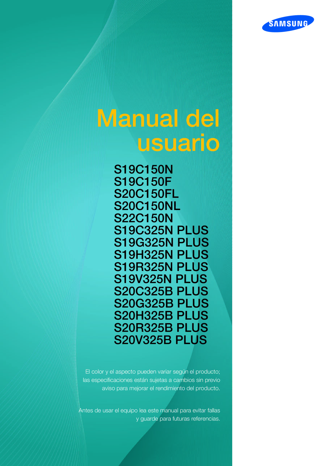 Samsung LS19C150FS/EN, LS22C150NS/EN, LS22B150NS/EN manual Manual del usuario 