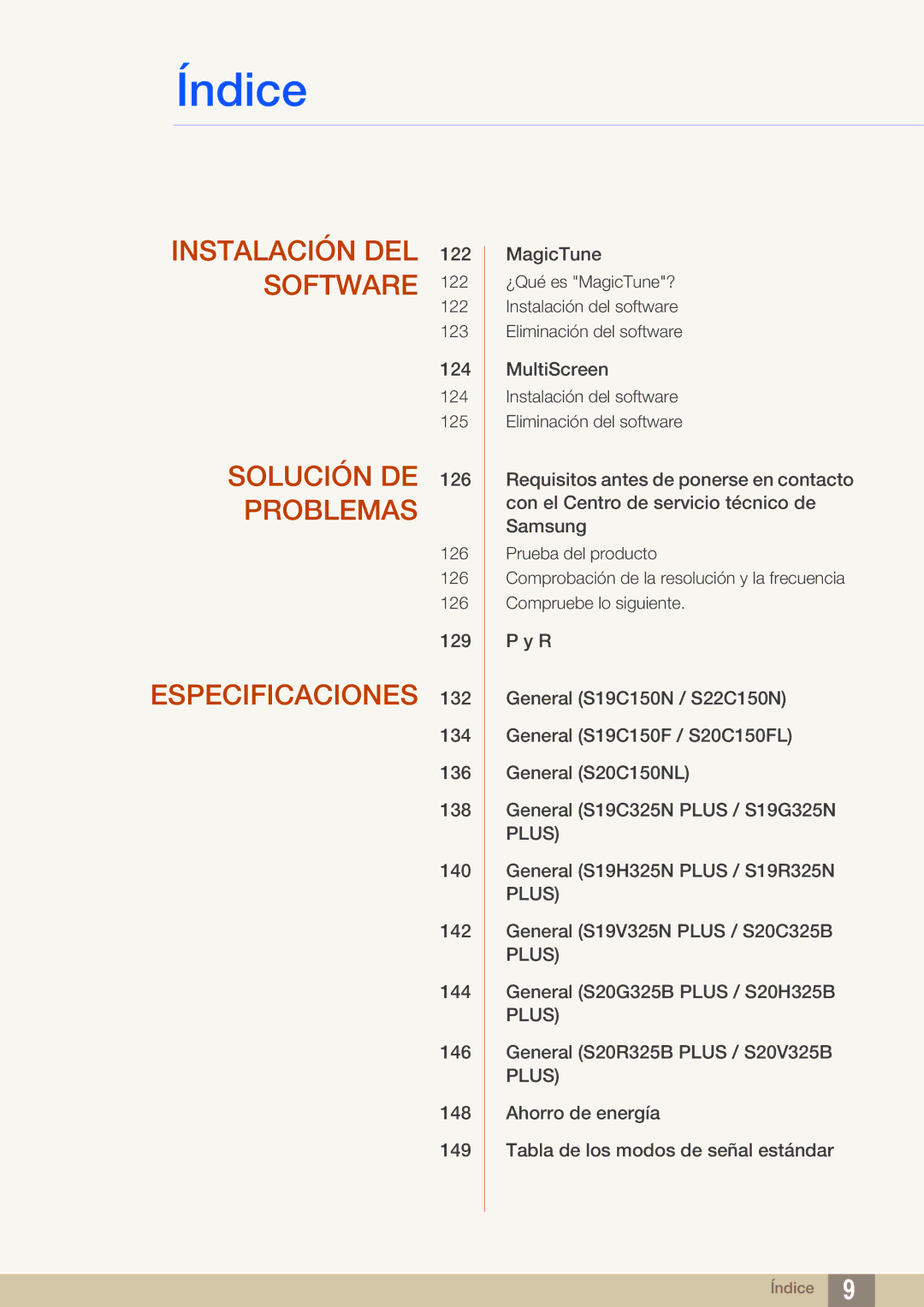 Samsung LS22C150NS/EN, LS19C150FS/EN, LS22B150NS/EN manual Instalación DEL 122 Software 