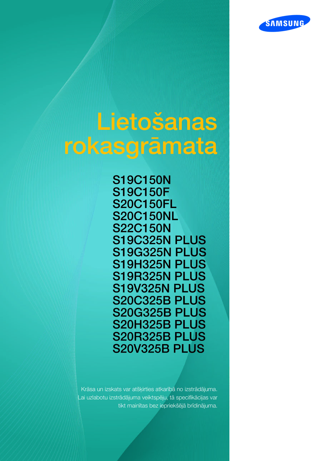 Samsung LS19C150FS/EN, LS22C150NS/EN, LS22B150NS/EN manual Lietošanas Rokasgrāmata 