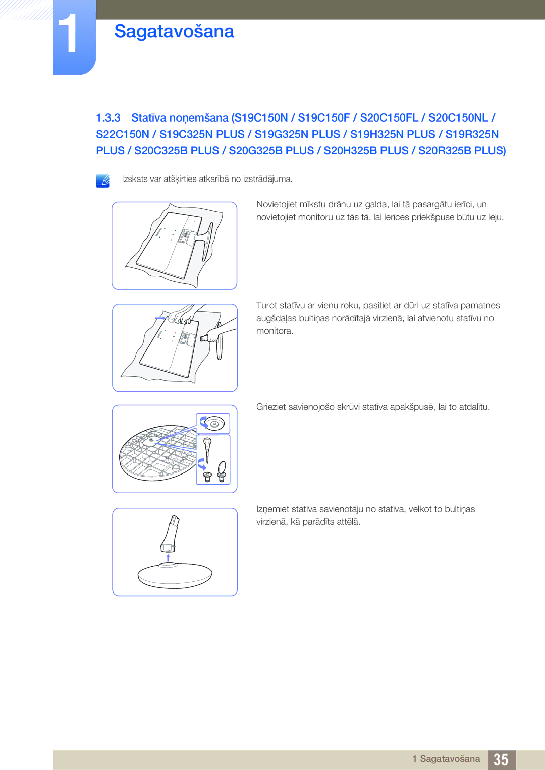 Samsung LS22B150NS/EN, LS22C150NS/EN, LS19C150FS/EN manual Sagatavošana 