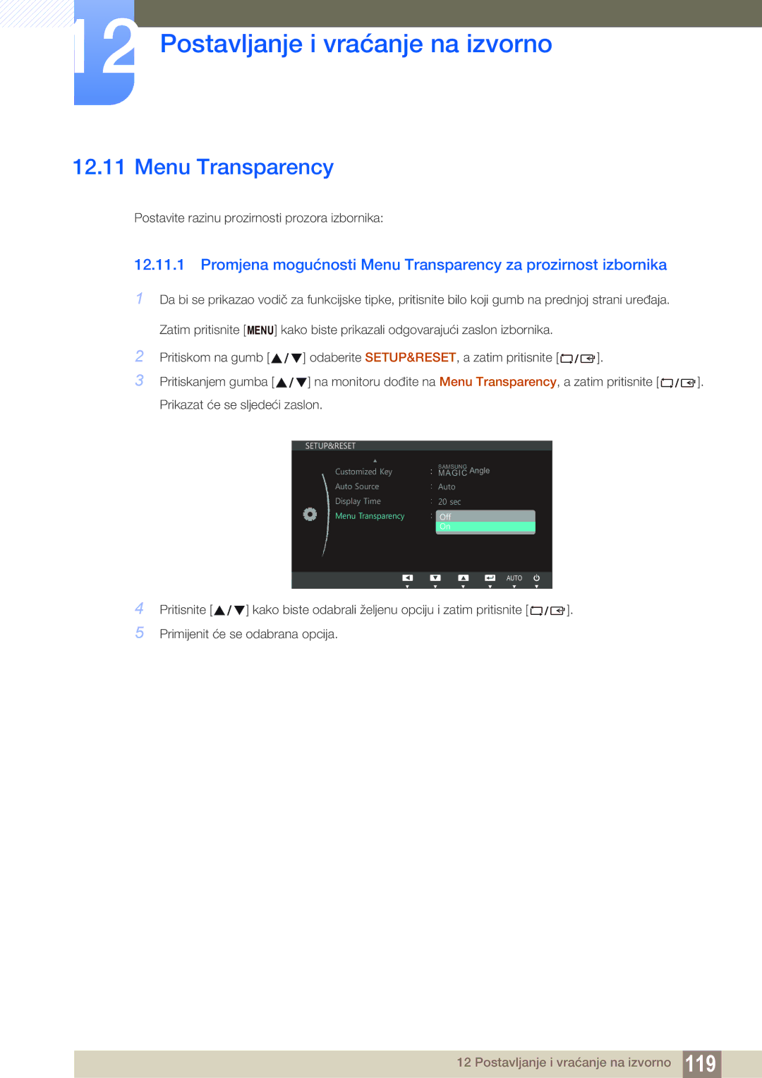 Samsung LS22B150NS/EN, LS22C150NS/EN, LS19C150FS/EN manual Menu Transparency 