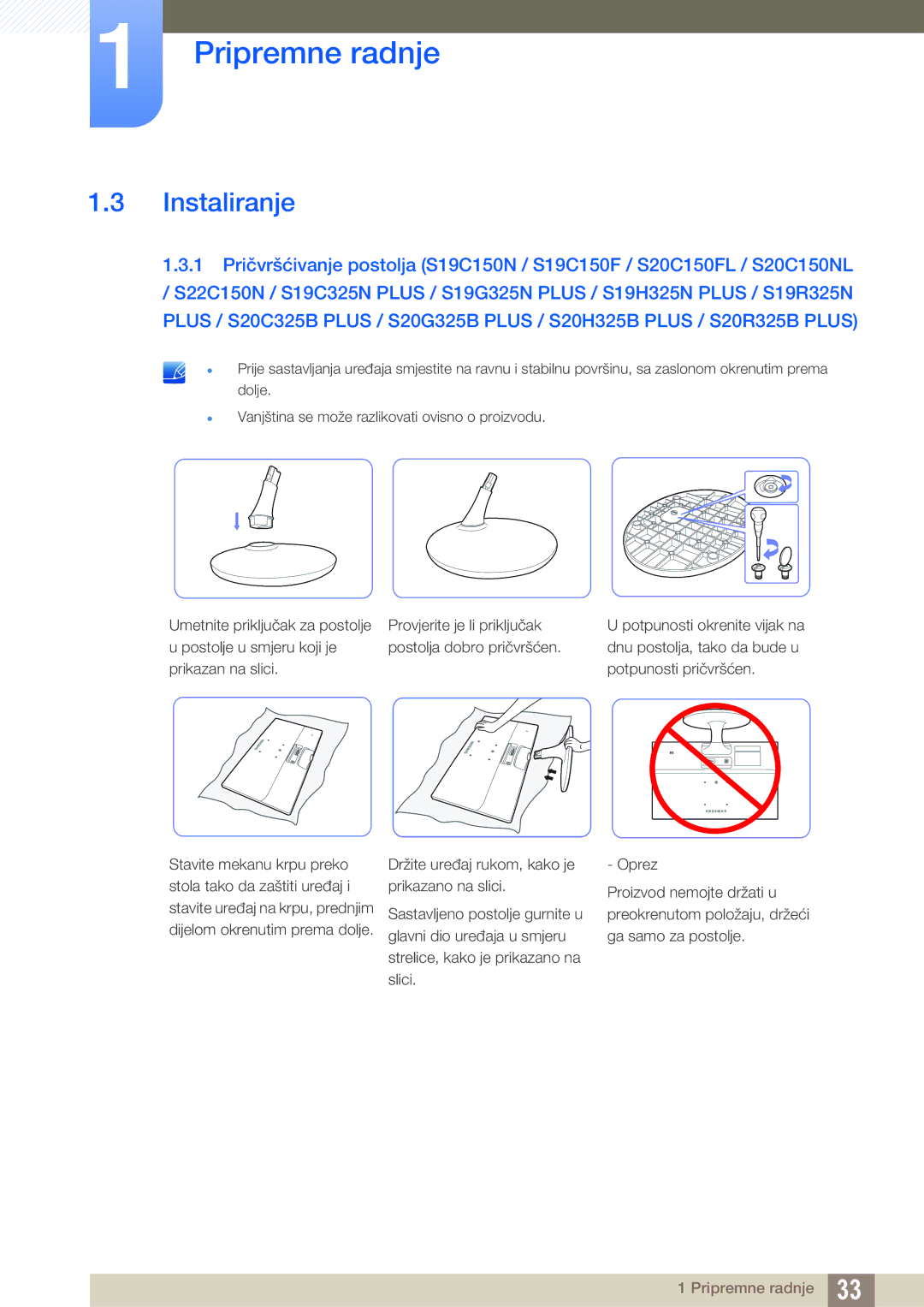 Samsung LS22C150NS/EN, LS19C150FS/EN, LS22B150NS/EN manual Instaliranje 