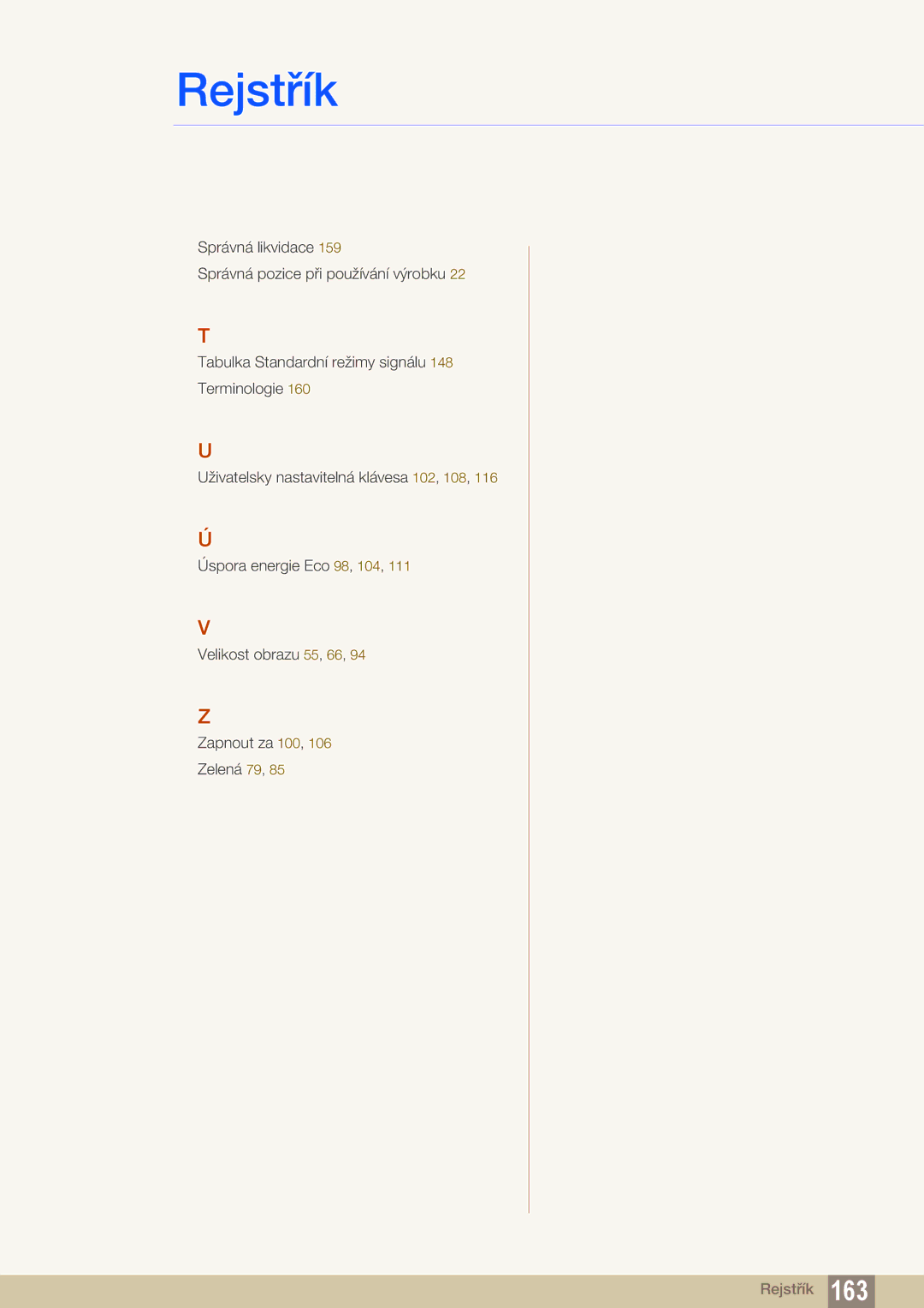 Samsung LS22B150NS/EN, LS22C150NS/EN manual Rejstřík 