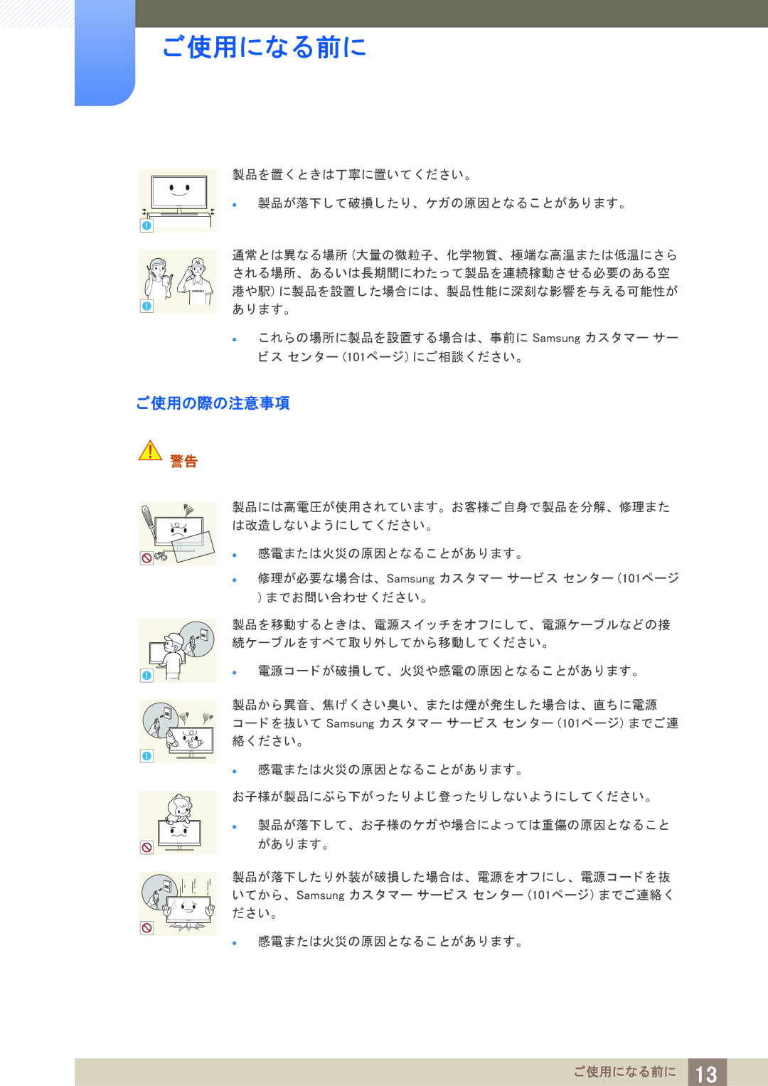 Samsung LS19C20KBRV/XJ, LS22C20KBSV/XJ, LS23C20KBSV/XJ manual ご使用の際の注意事項 