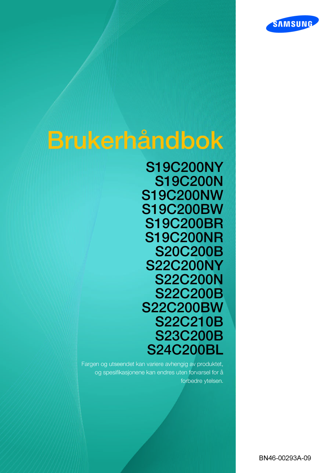 Samsung LS19C20KNW/EN, LS22C20KBSZ/EN, LS24C20KBL/EN, LS22C20KBS/EN manual Brukerhåndbok 