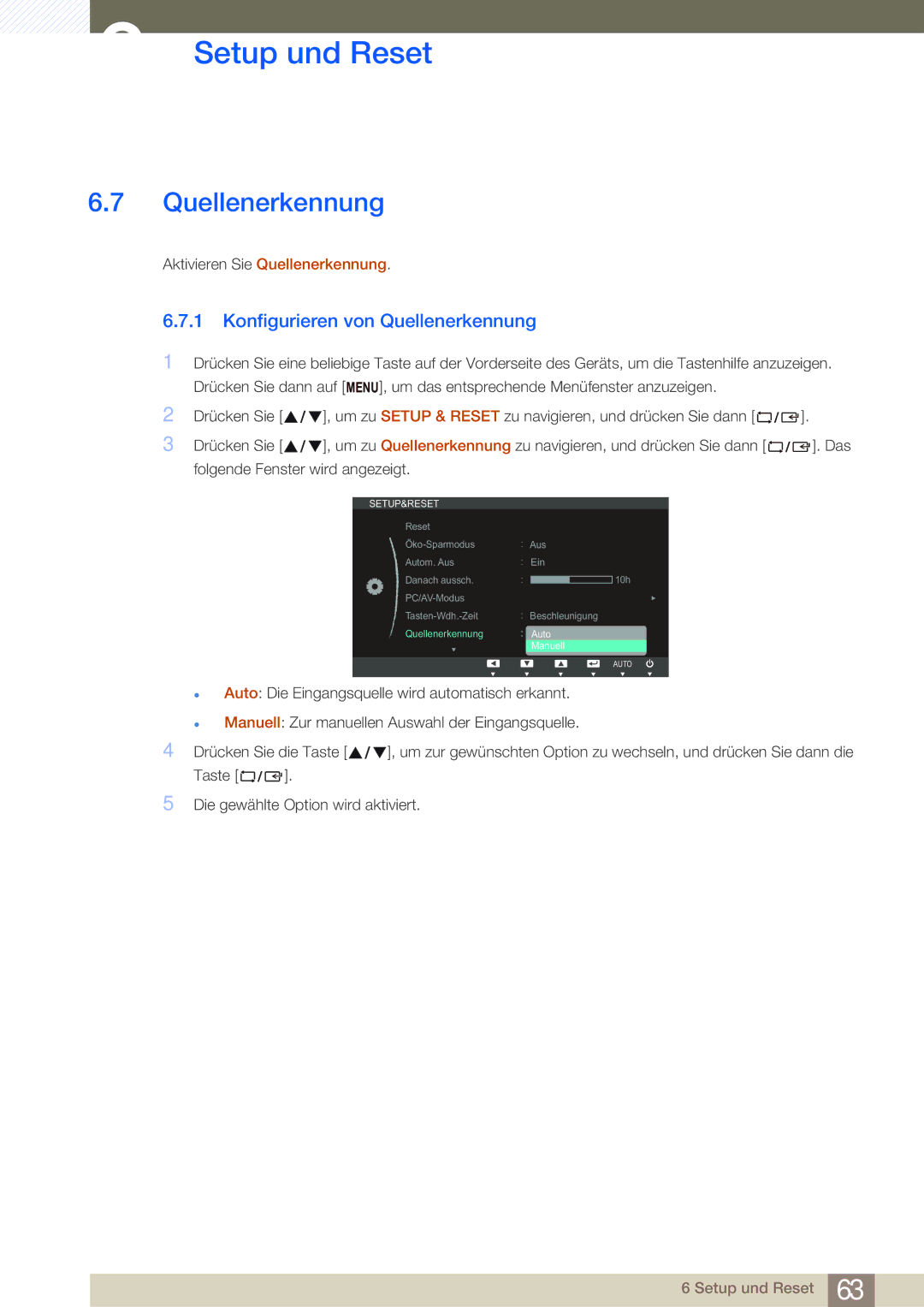 Samsung LS22C20KBS/EN, LS22C20KBSZ/EN, LS19C20KNY/EN, LS24C20KBL/EN manual Konfigurieren von Quellenerkennung 