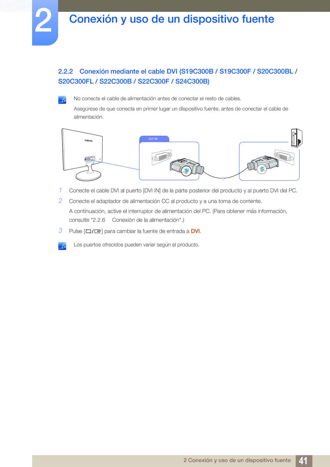 Samsung LS20C300BL/EN, LS22C300BS/EN, LS24C300HS/EN, LS22C300HS/EN, LS24B300HL/EN manual Dvi 