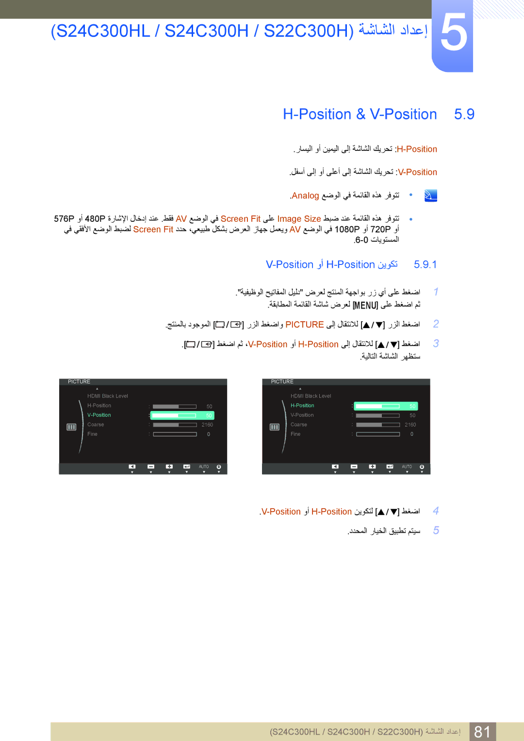 Samsung LS24C300HL/ZR, LS22C300BS/ZR, LS24B300HL/ZN, LS20C300BL/ZR, LS24B300HL/ZR manual Hdmi Black Level Position 