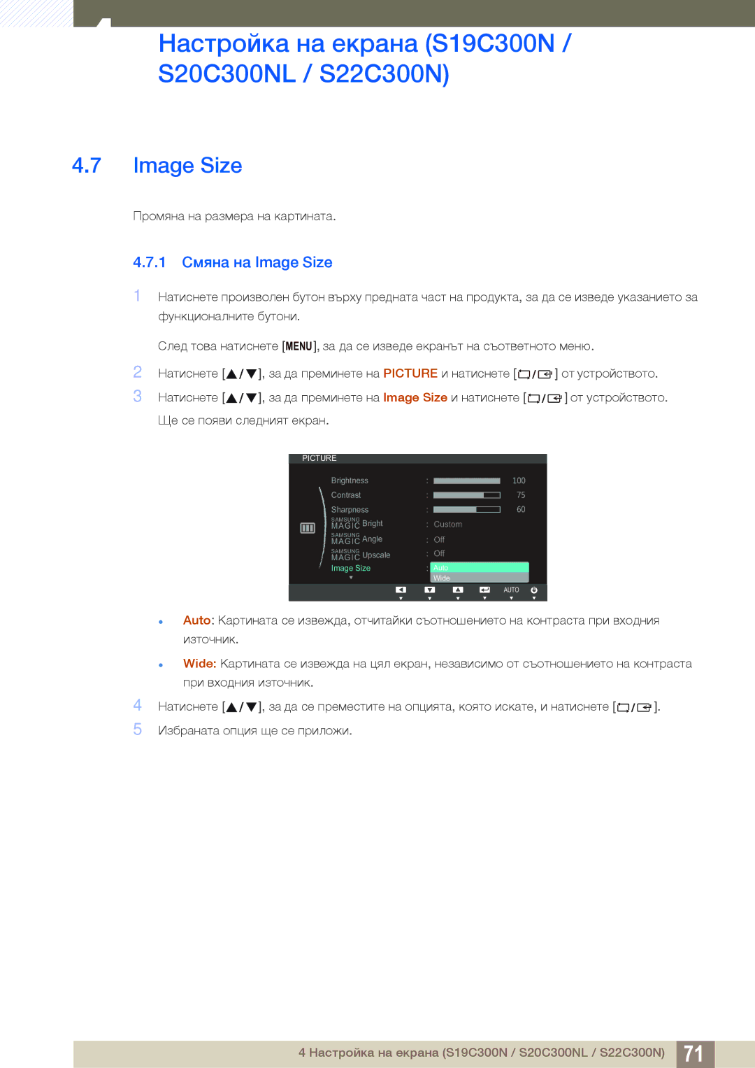 Samsung LS24B300HL/EN, LS22C300HS/EN manual Image Size 