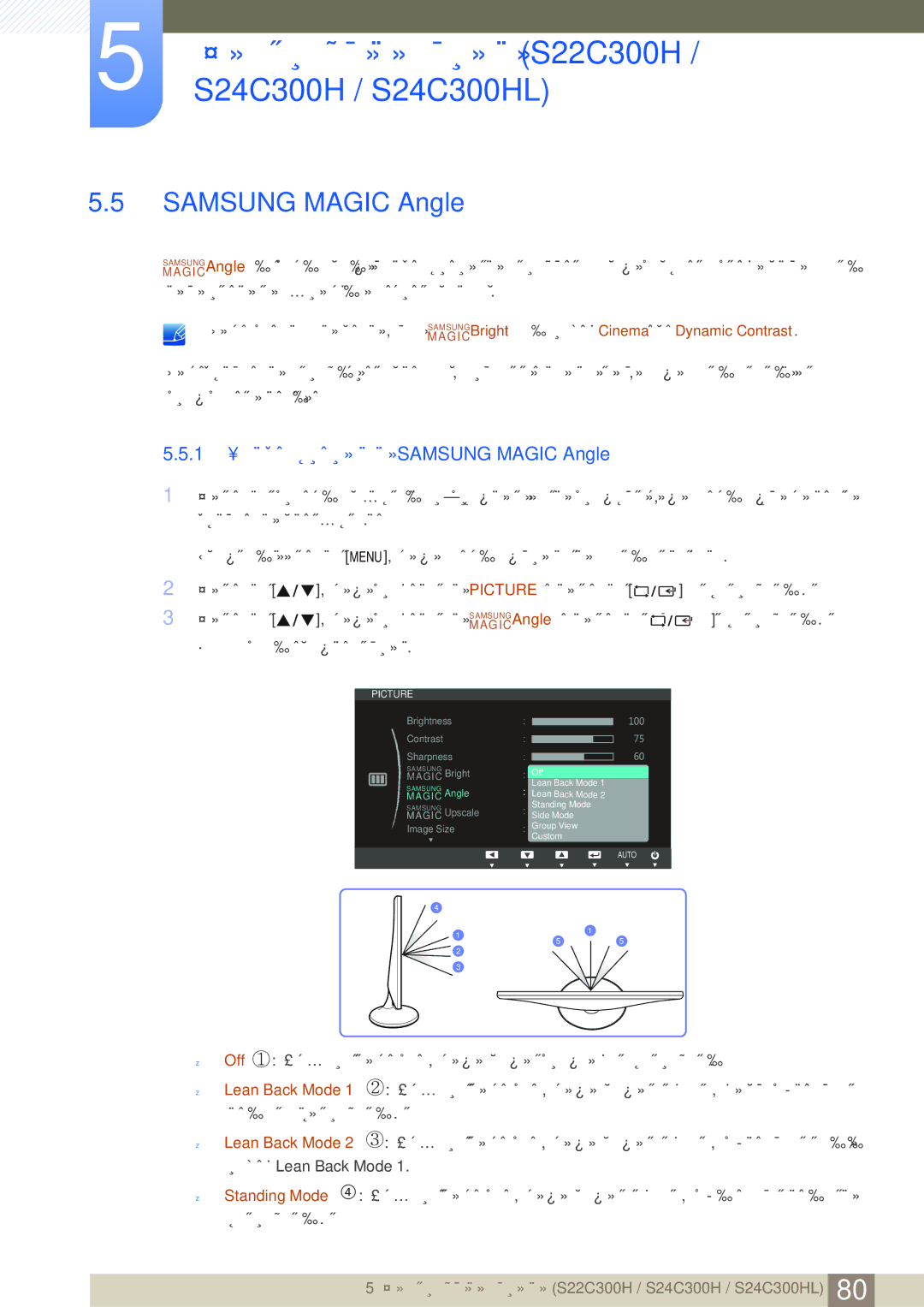 Samsung LS22C300HS/EN, LS24B300HL/EN manual Samsung Magic Angle 