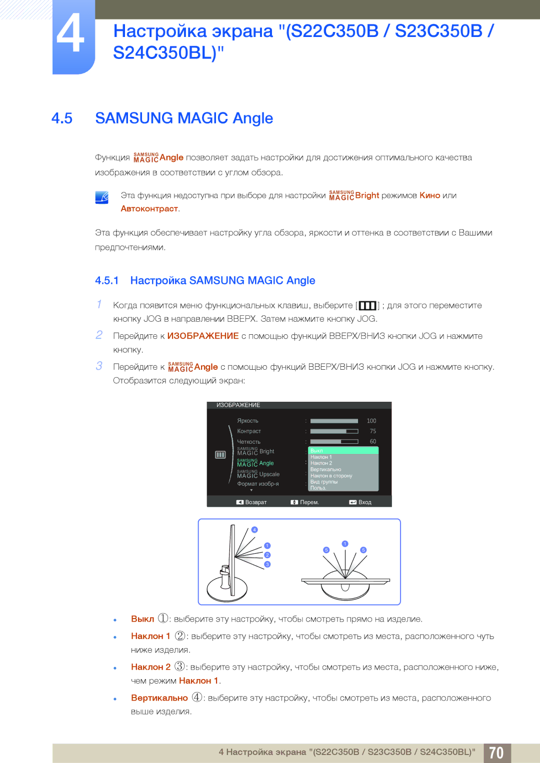 Samsung LS23C350HS/CI, LS22C350HS/EN, LS24C350HS/EN, LS23C350HS/EN, LS27C350HS/EN, LS22D300NY/EN manual Samsung Magic Angle 