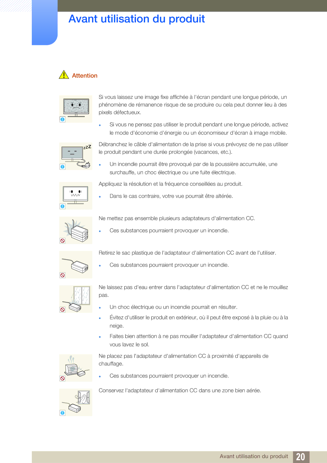 Samsung LS22C350HS/EN, LS24C350HS/EN, LS23C350HS/EN, LS27C350HS/EN, LS22D300NY/EN manual Avant utilisation du produit 