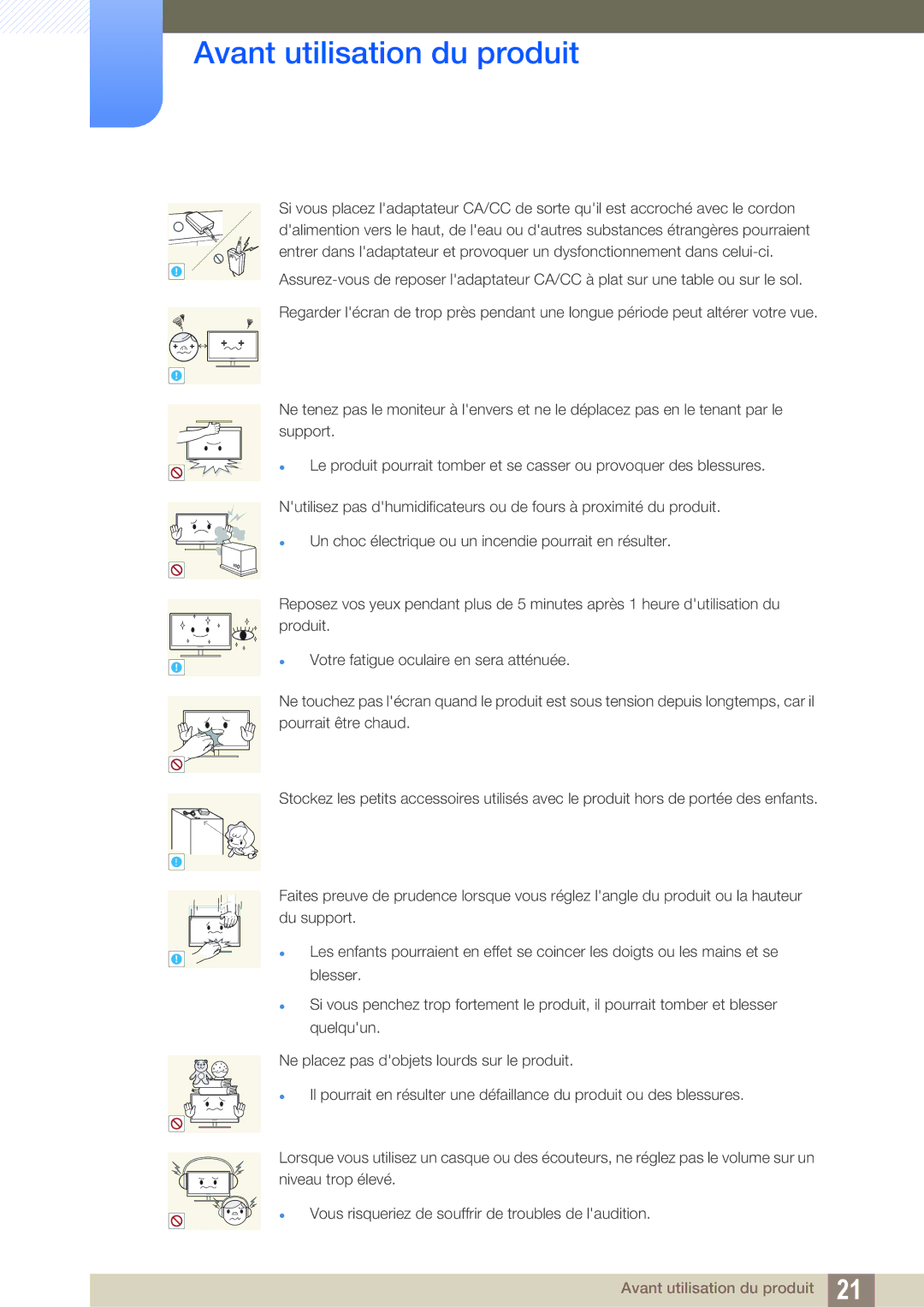 Samsung LS24C350HS/EN, LS22C350HS/EN, LS23C350HS/EN, LS27C350HS/EN, LS22D300NY/EN manual Avant utilisation du produit 