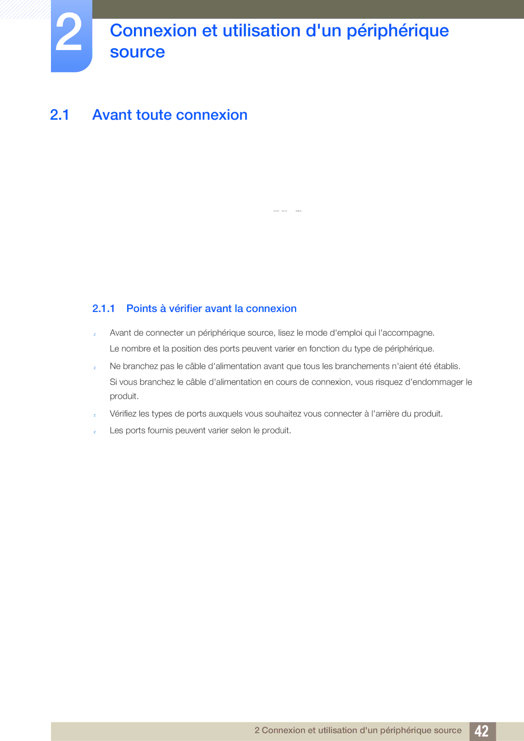 Samsung LS23C350HS/EN, LS22C350HS/EN, LS24C350HS/EN Connexionsource et utilisation dun périphérique, Avant toute connexion 