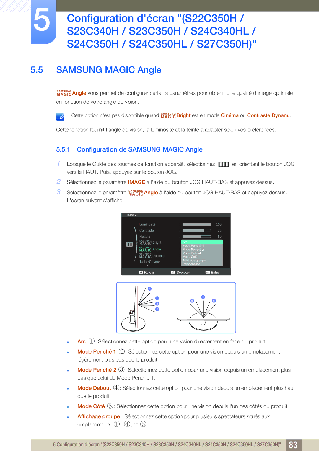 Samsung LS27C350HS/EN, LS22C350HS/EN, LS24C350HS/EN, LS23C350HS/EN, LS22D300NY/EN manual Samsung Magic Angle 