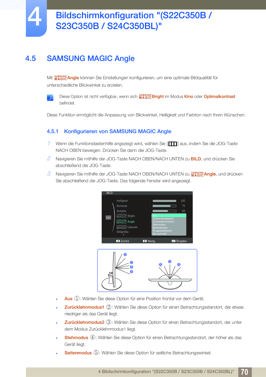 Samsung LS22C350HS/EN, LS24C350HS/EN, LS23C350HS/EN, LS27C350HS/EN, LS22D300NY/EN manual Samsung Magic Angle 